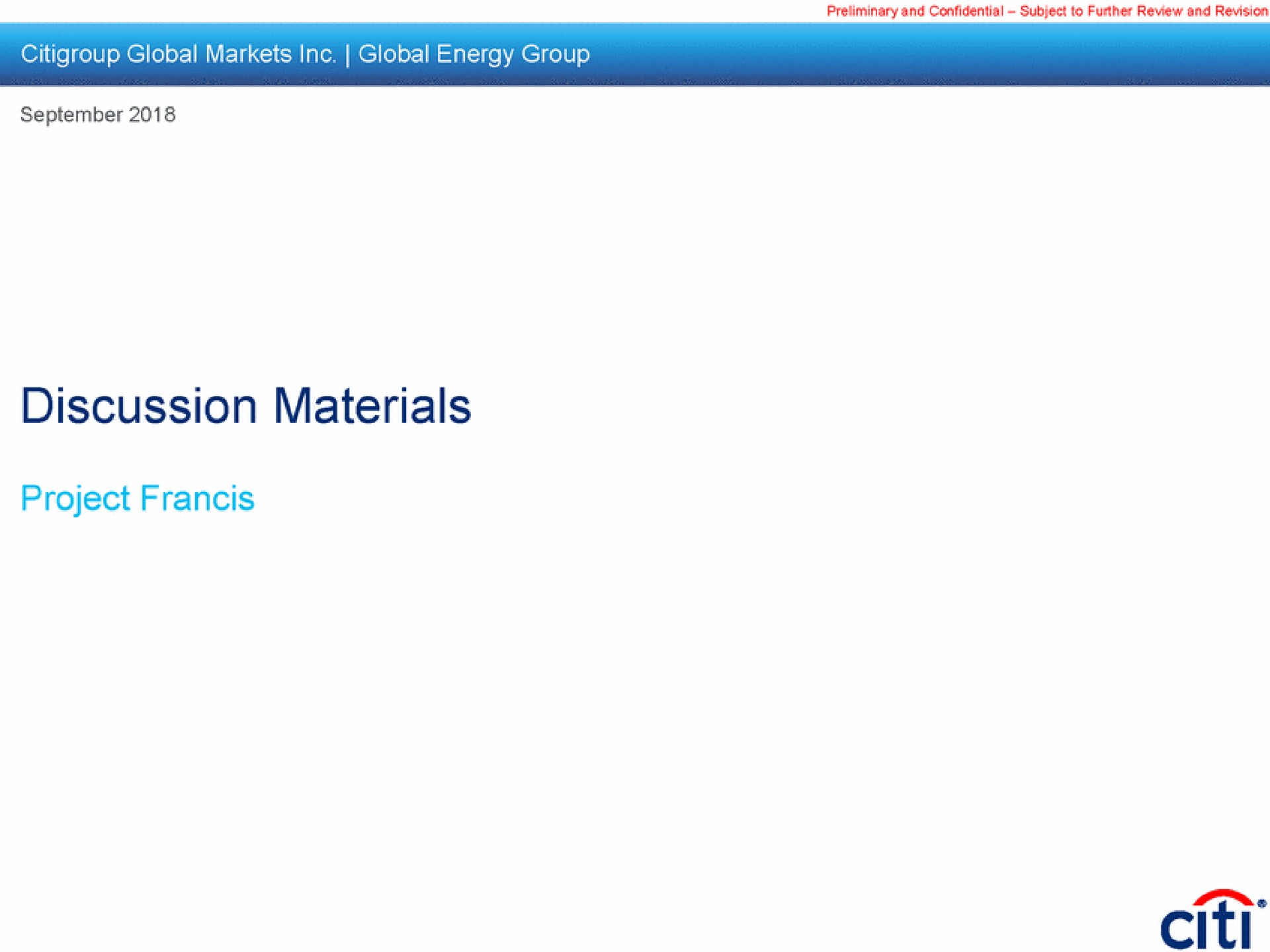 global markets global energy group discussion materials project | Citi