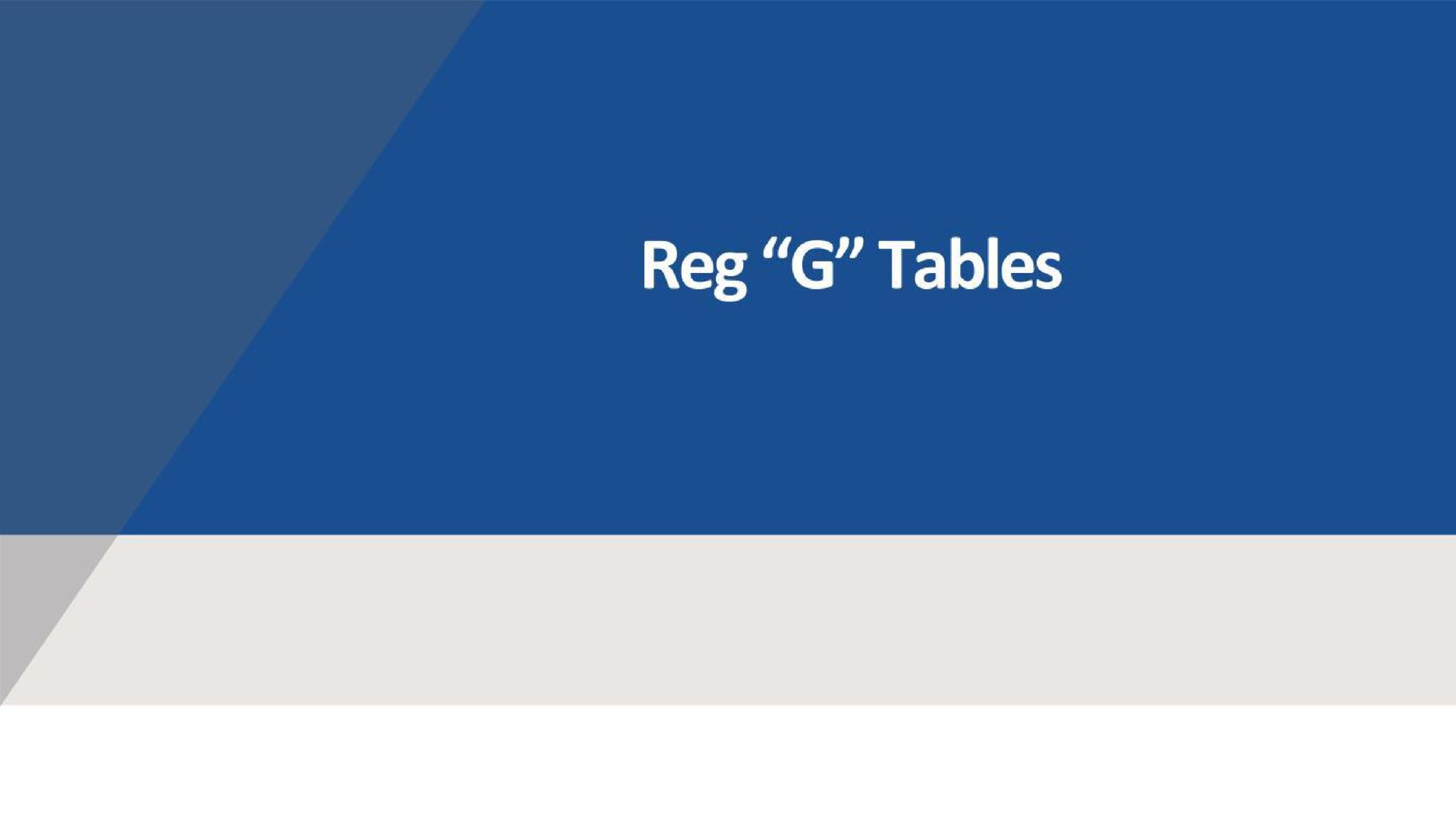 reg tables | AZZ