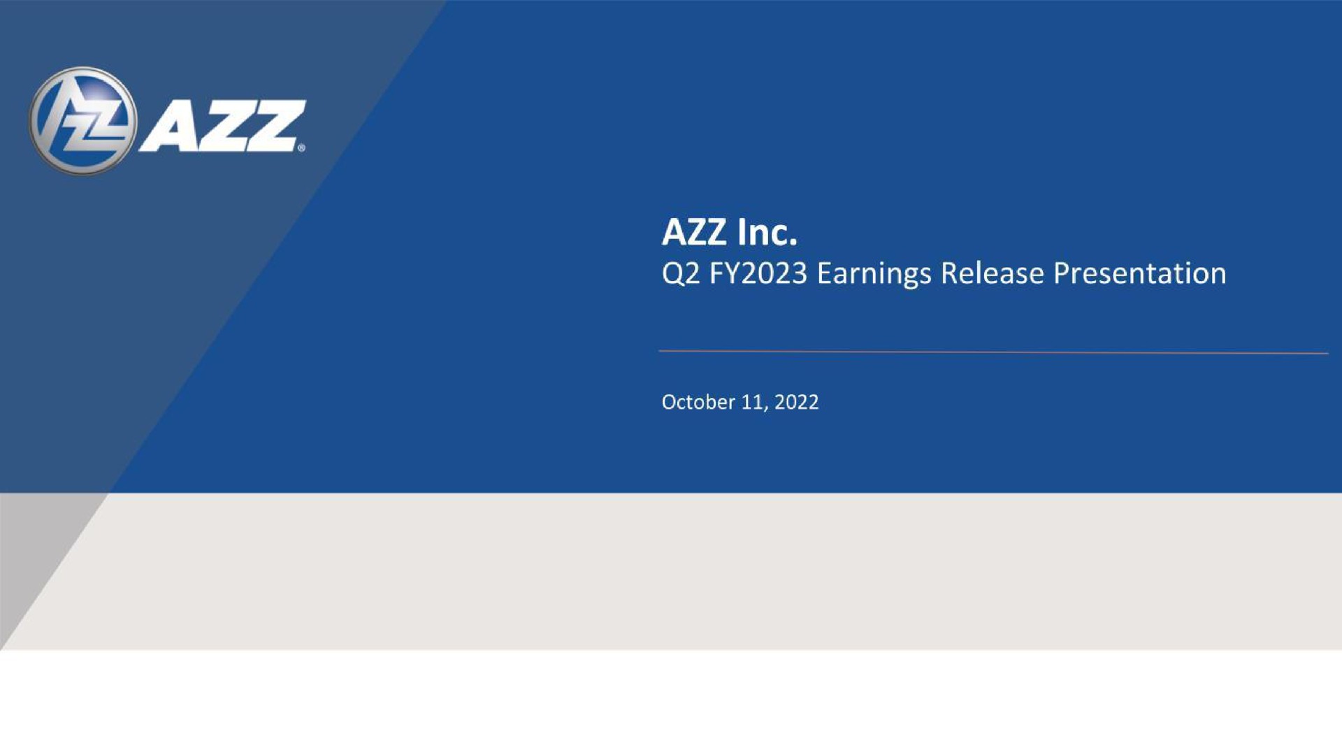 earnings release presentation | AZZ
