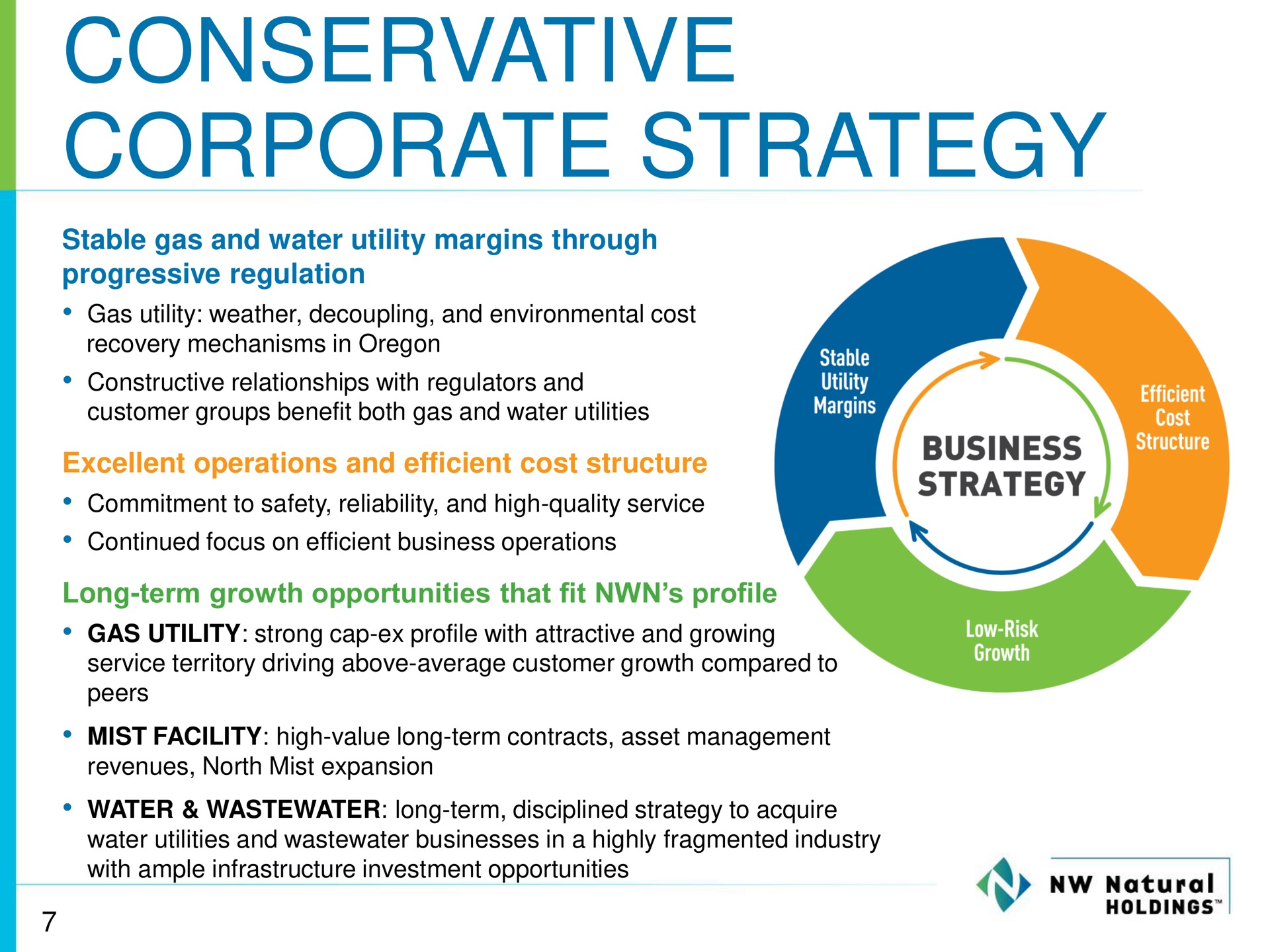 conservative corporate strategy | NW Natural Holdings