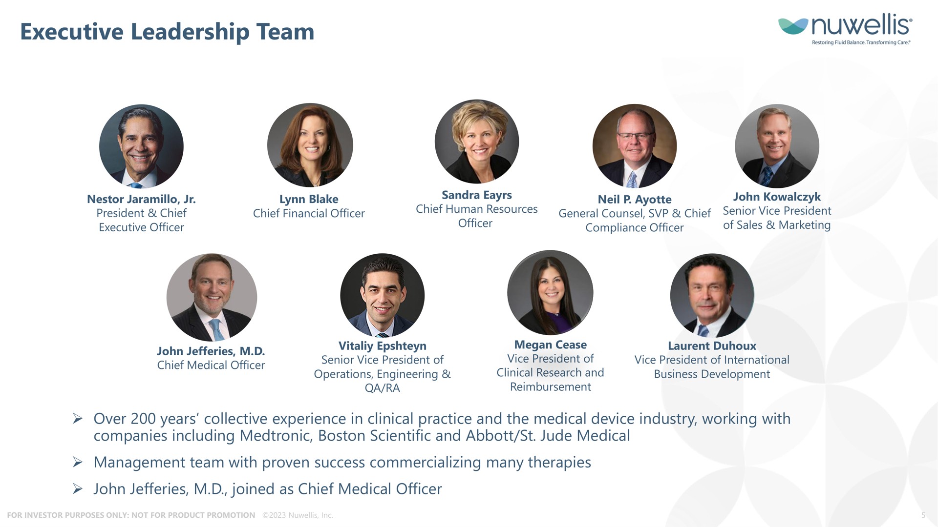 executive leadership team | Nuwellis