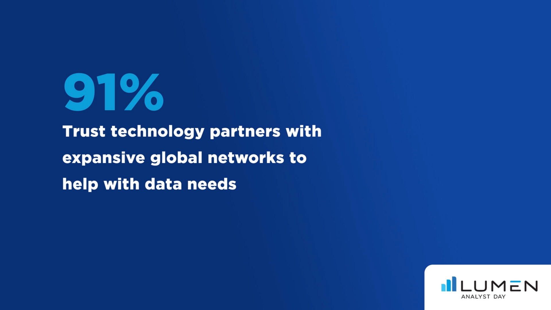 trust technology partners with expansive global networks to help with data needs | Lumen