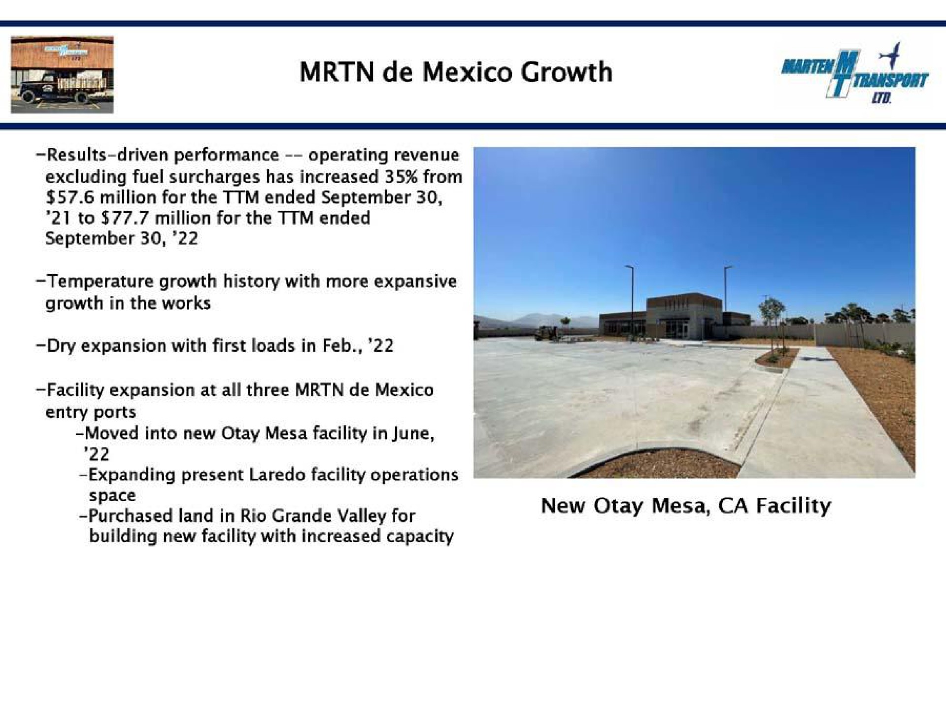 growth new mesa facility space | Marten Transport