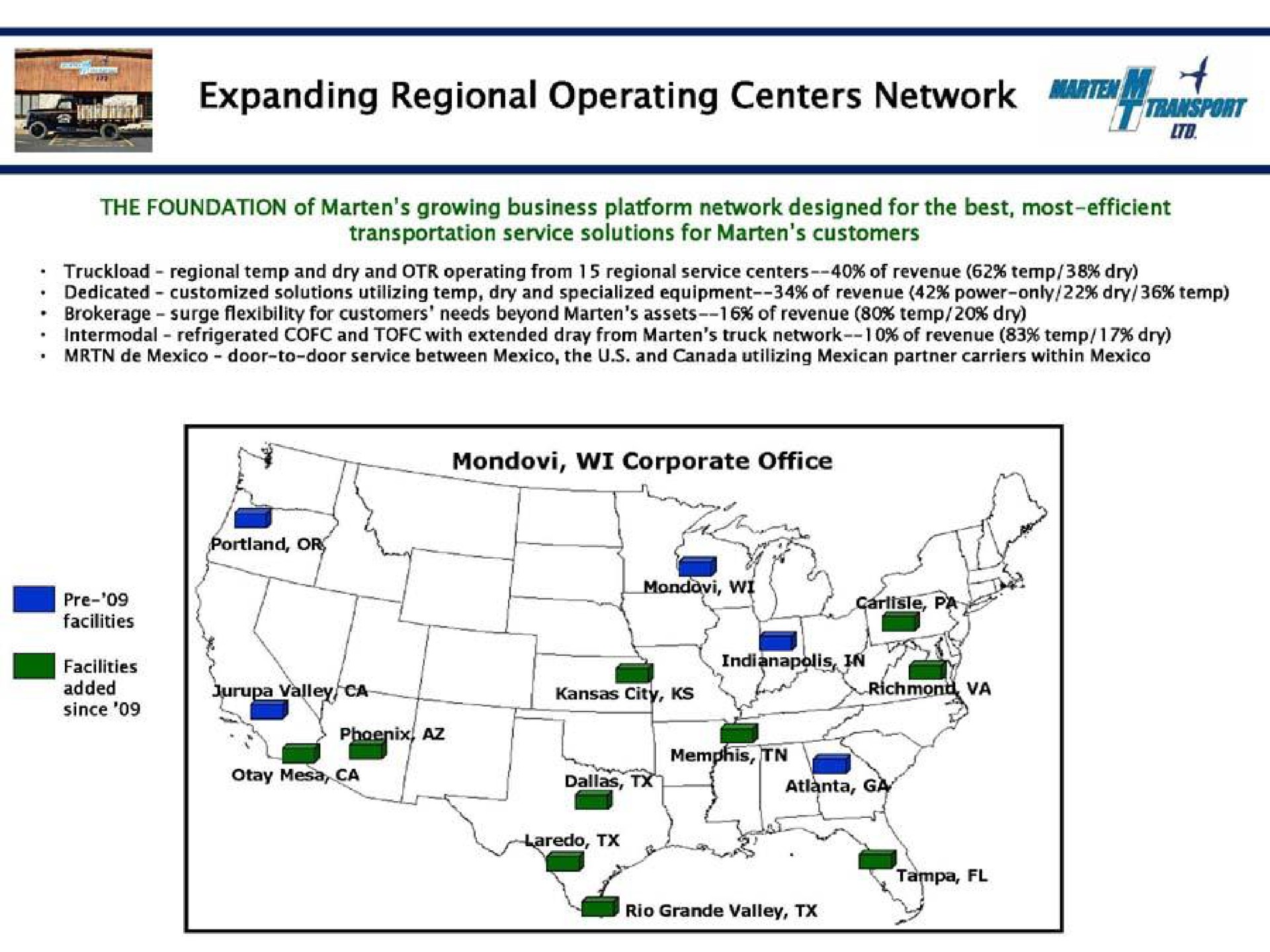 expanding regional operating centers network war psi corporate office foment to at me toa | Marten Transport