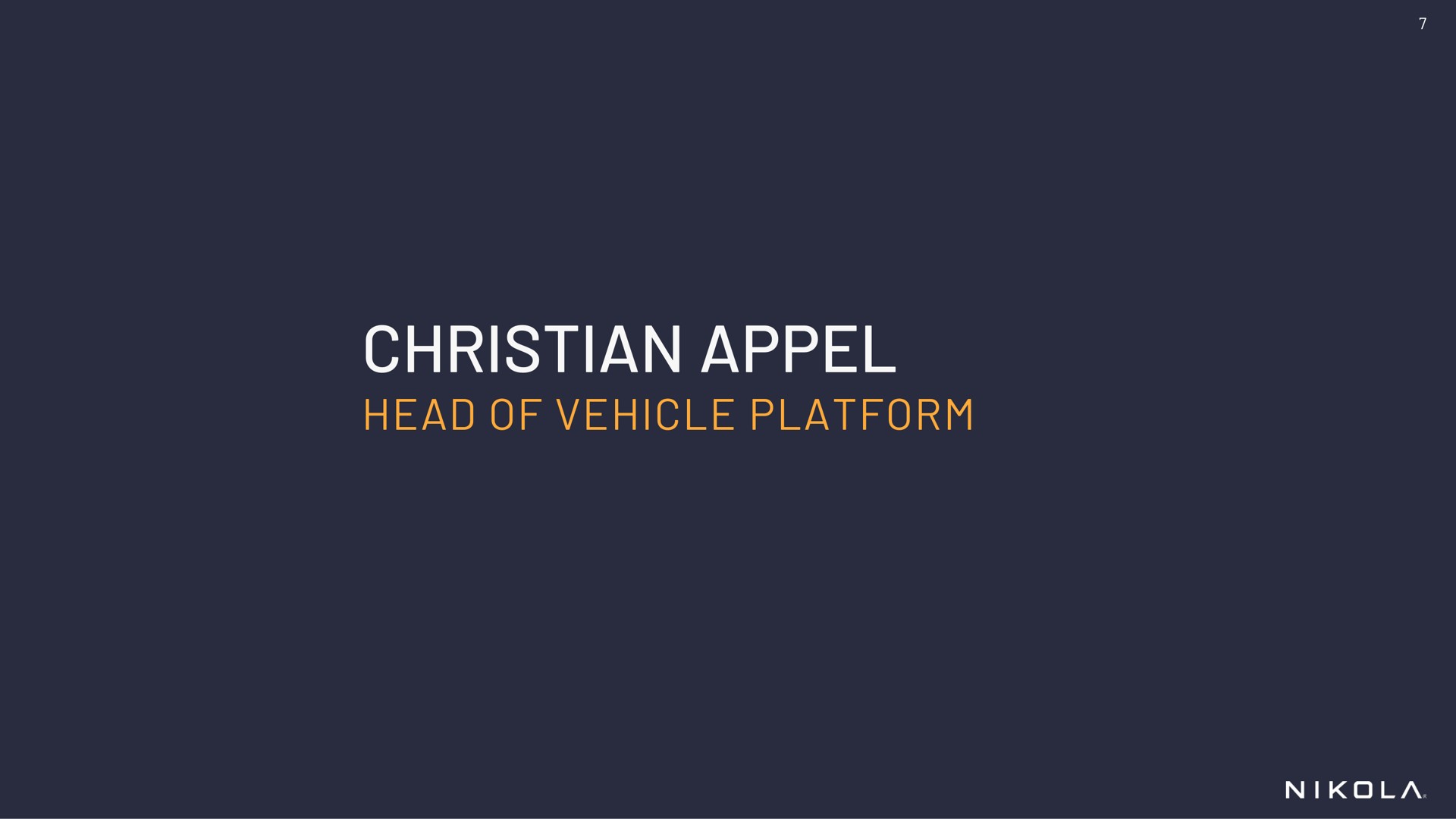head of vehicle platform | Nikola