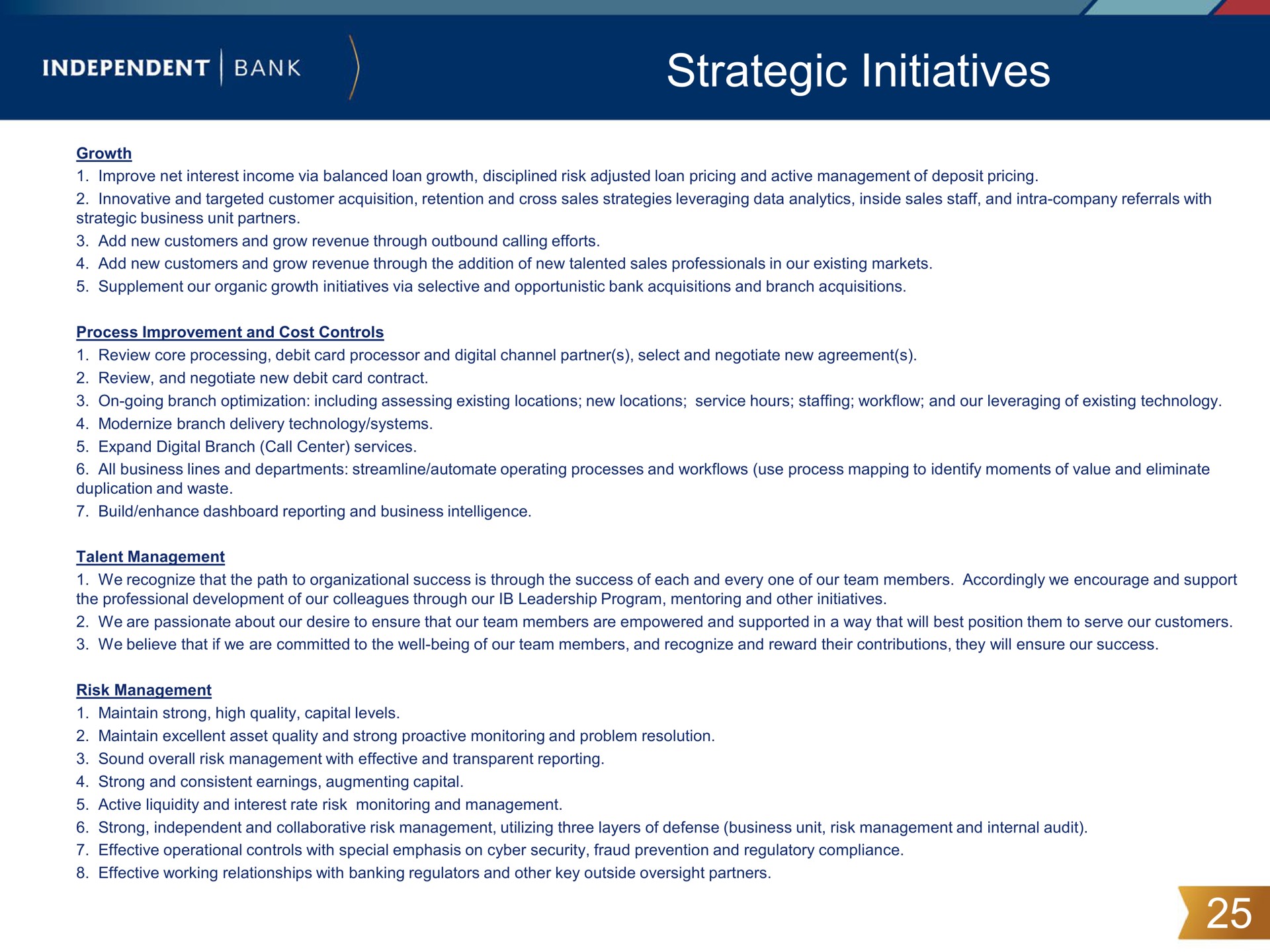 strategic initiatives | Independent Bank Corp