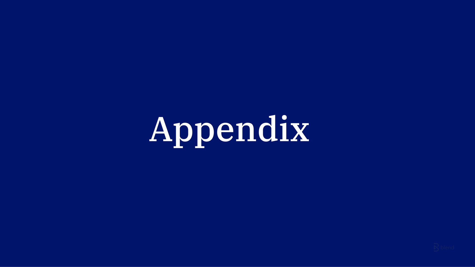 appendix | Blend