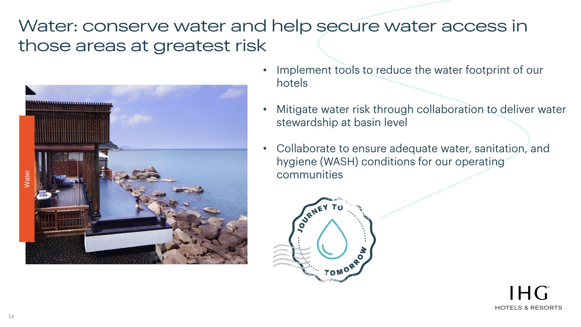 water conserve water and help secure water access in those areas at risk | IHG Hotels