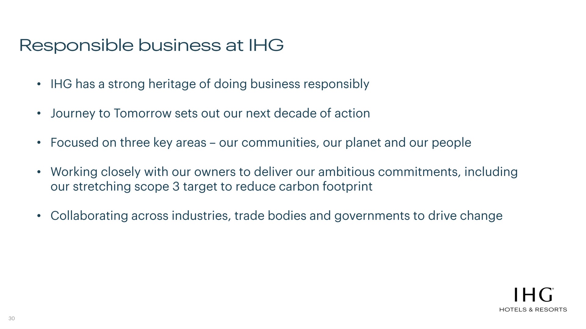 responsible business at | IHG Hotels
