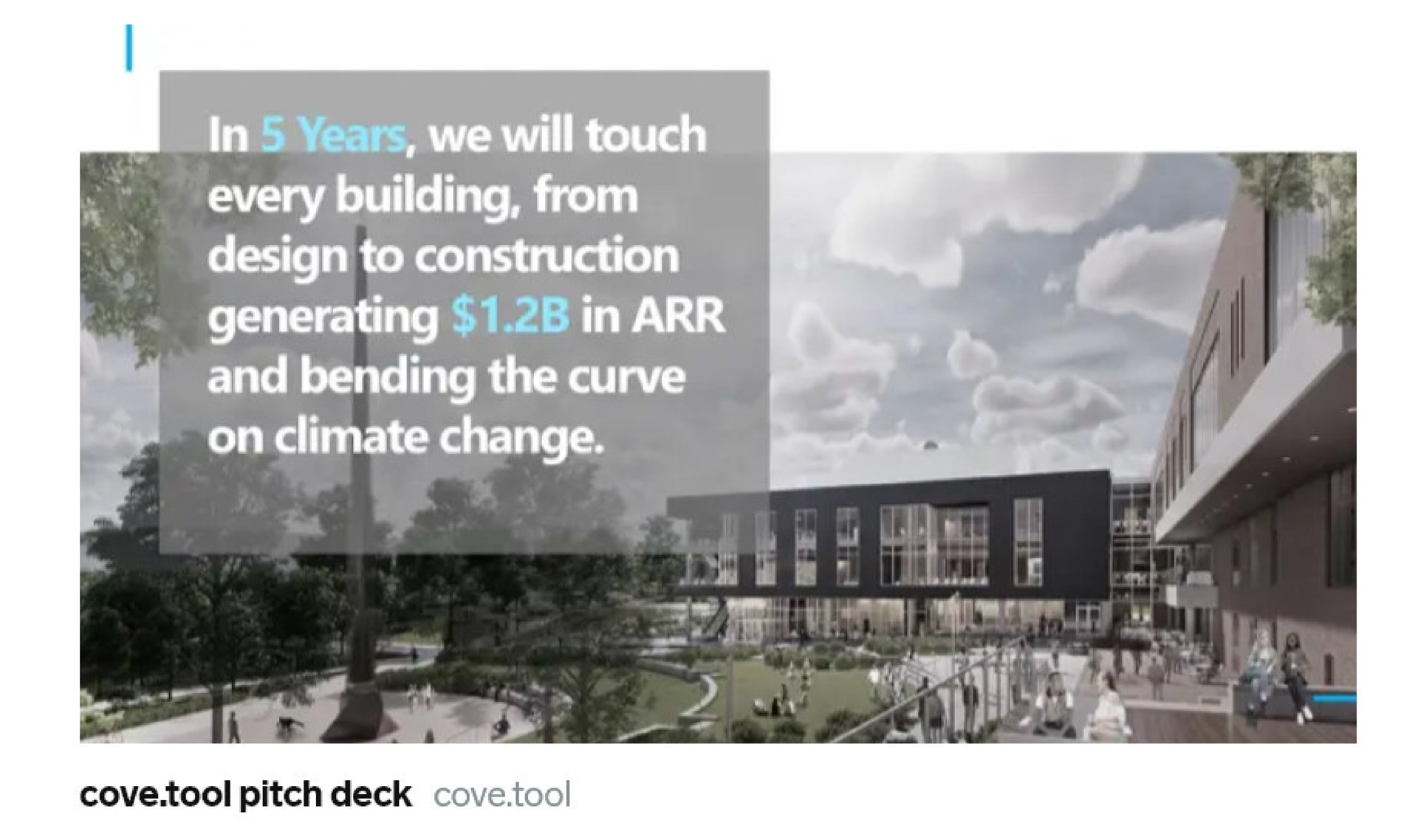 every building from design to construction generating in and bending the curve on climate change cove tool pitch deck cove too | Covetool