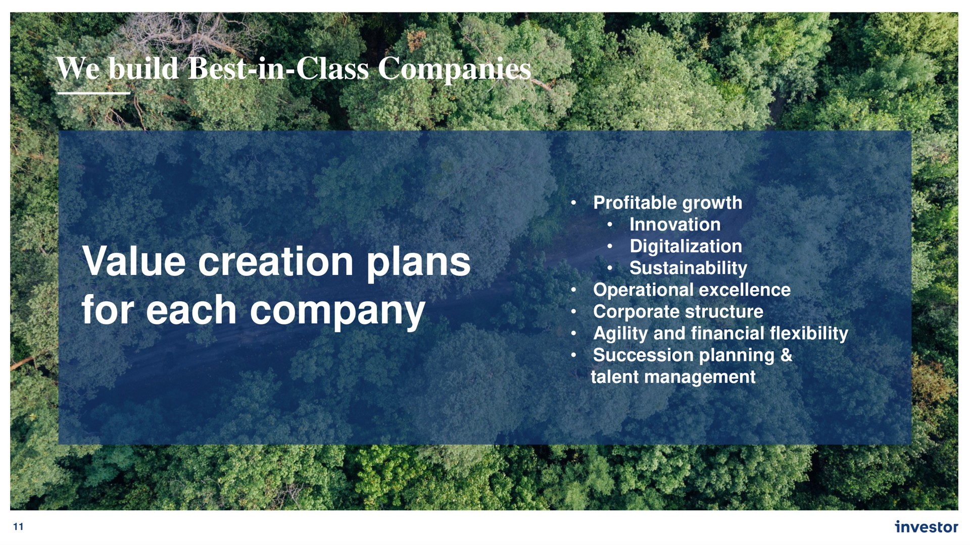we build best in class companies value creation plans for each company ree | Investor AB
