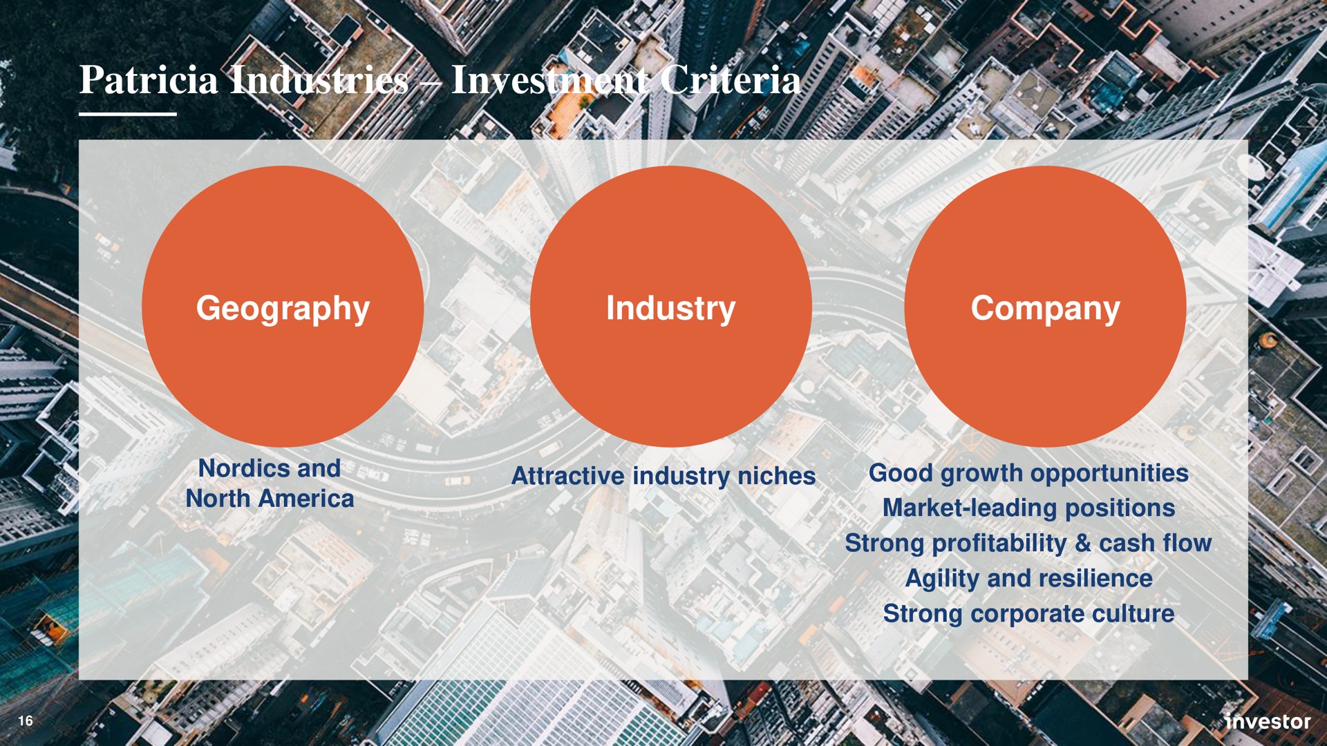 industries investment criteria geography | Investor AB