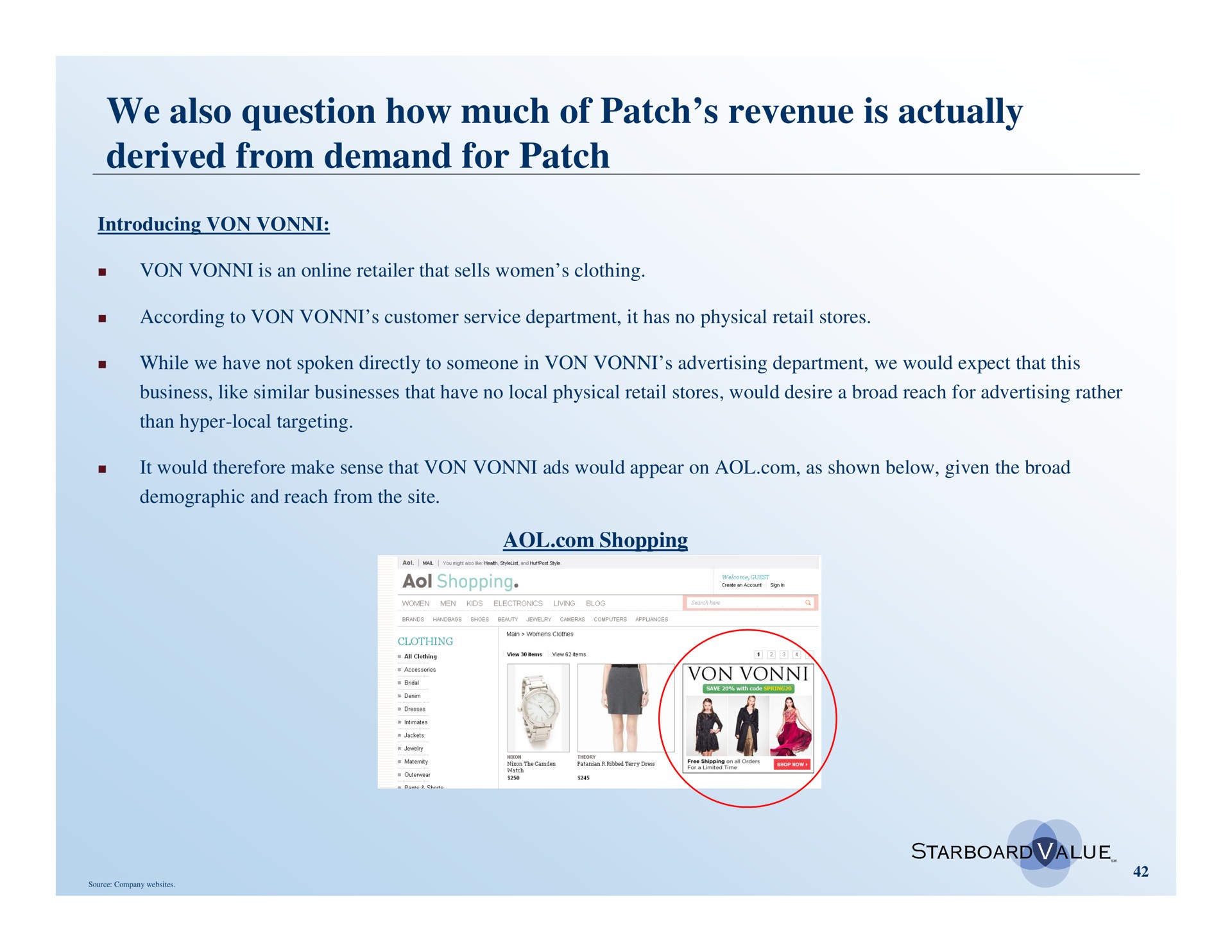 we also question how much of patch revenue is actually derived from demand for patch | Starboard Value