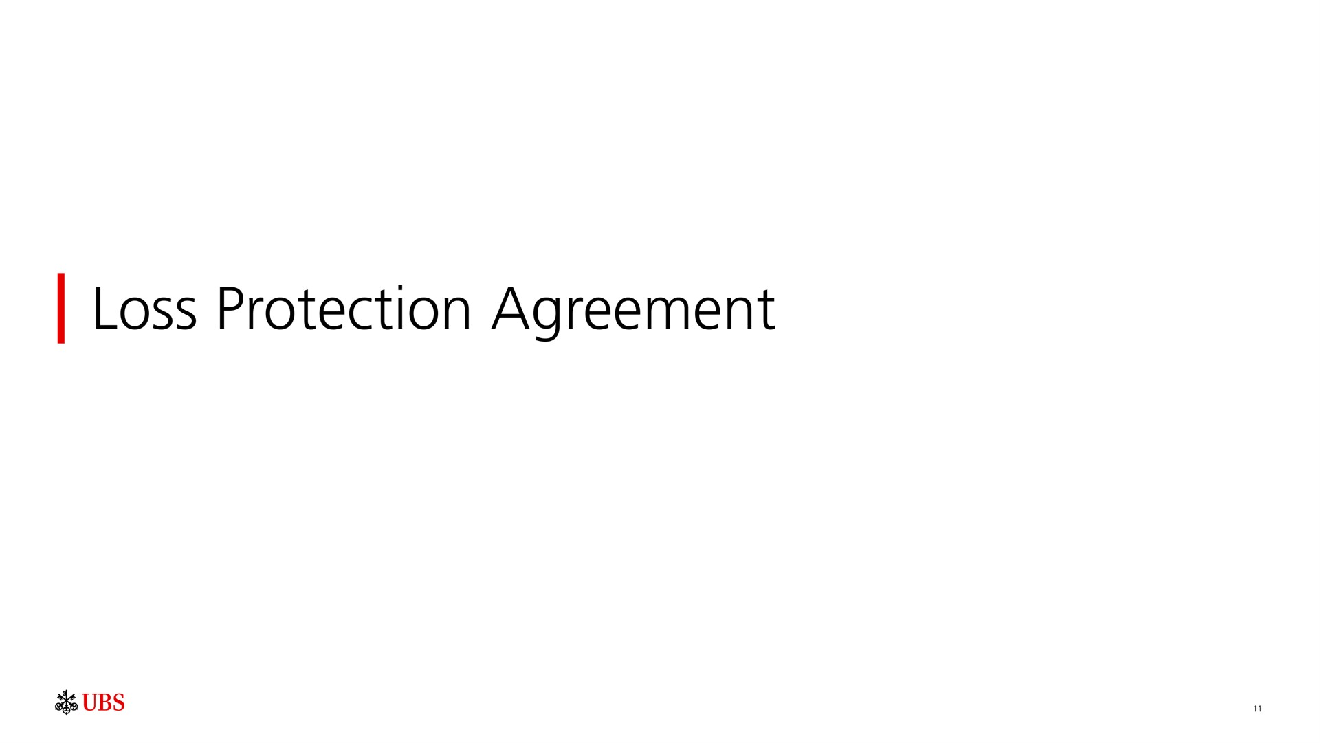 loss protection agreement | UBS
