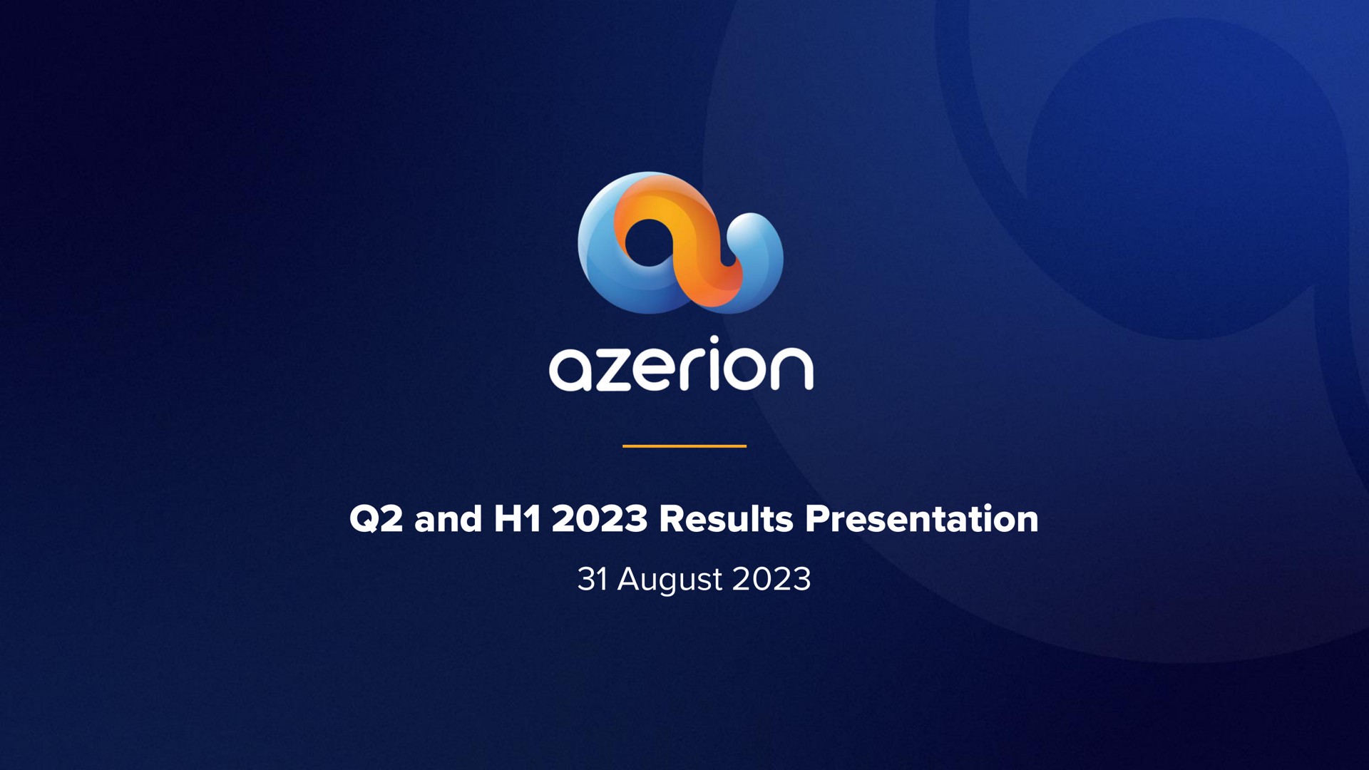 and results presentation august | Azerion