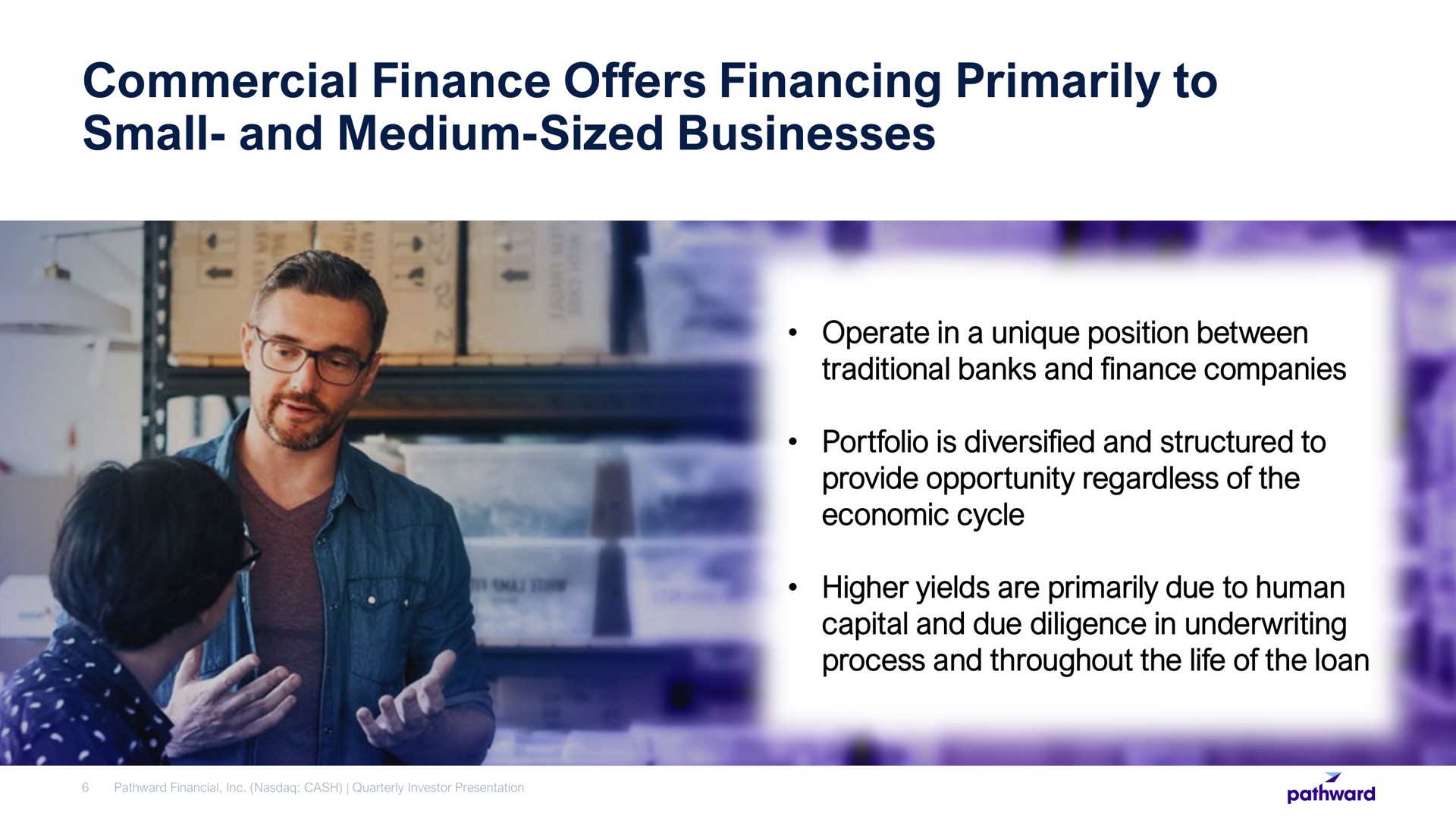 commercial finance offers financing primarily to small and medium sized businesses | Pathward Financial