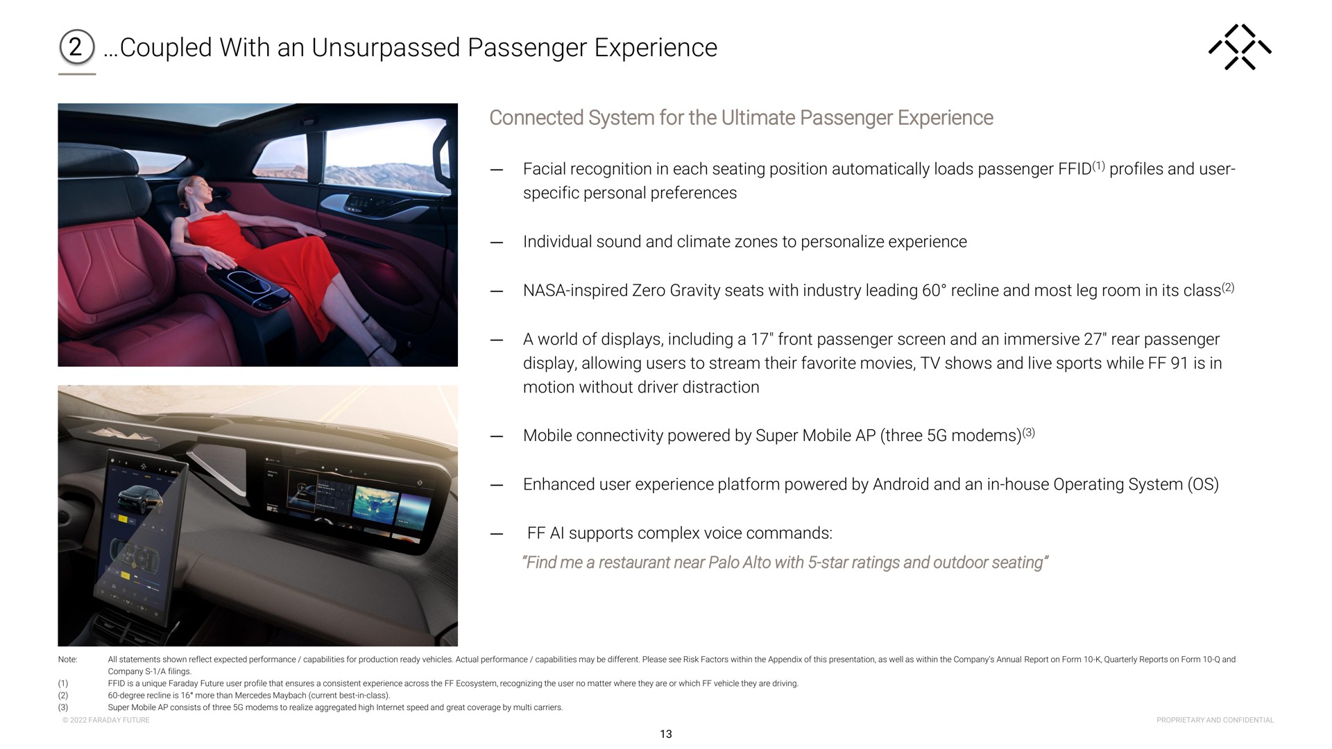coupled with an unsurpassed passenger experience connected system for the ultimate passenger experience non | Faraday Future