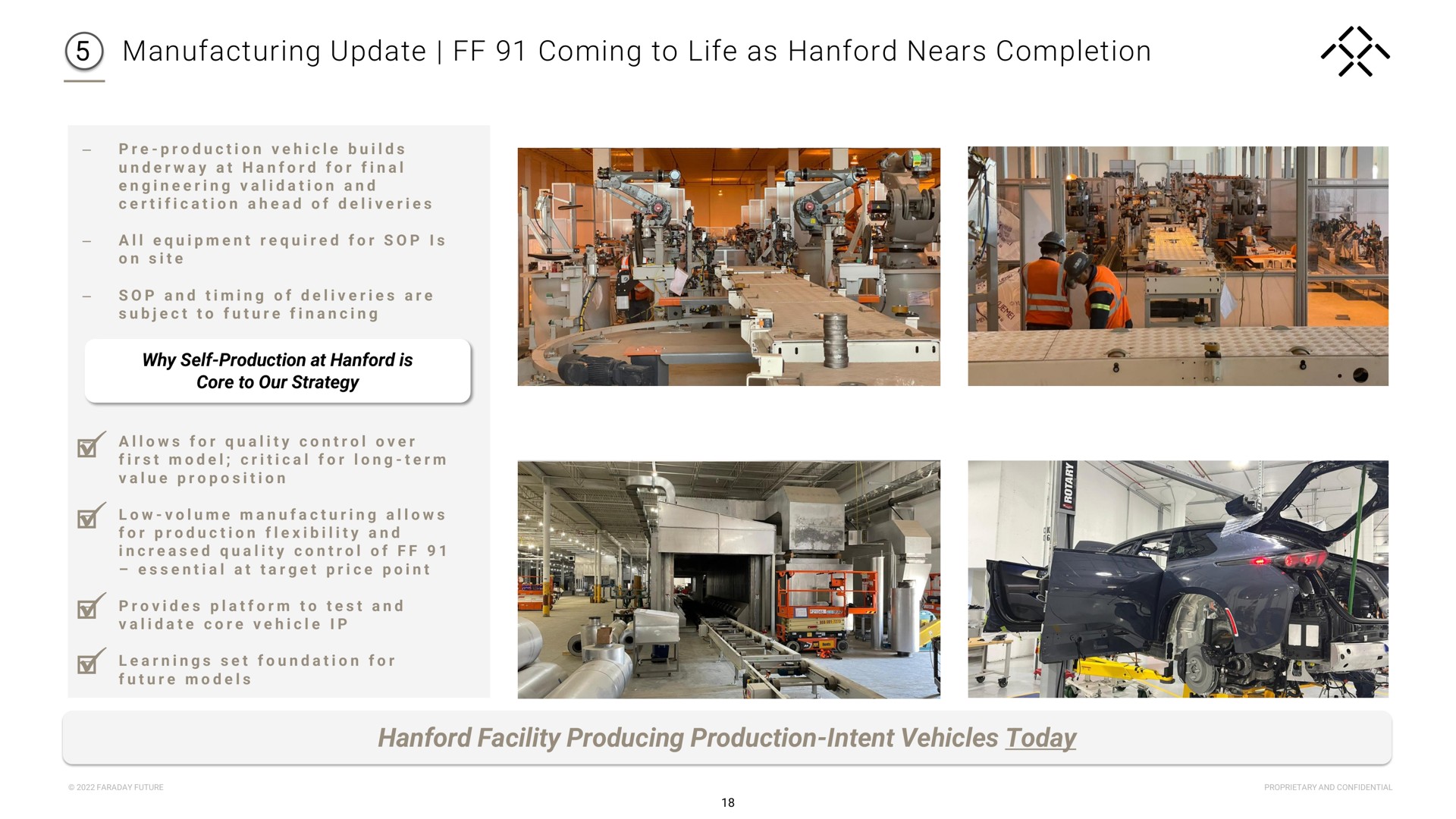 manufacturing update coming to life as nears completion facility producing production intent vehicles today | Faraday Future