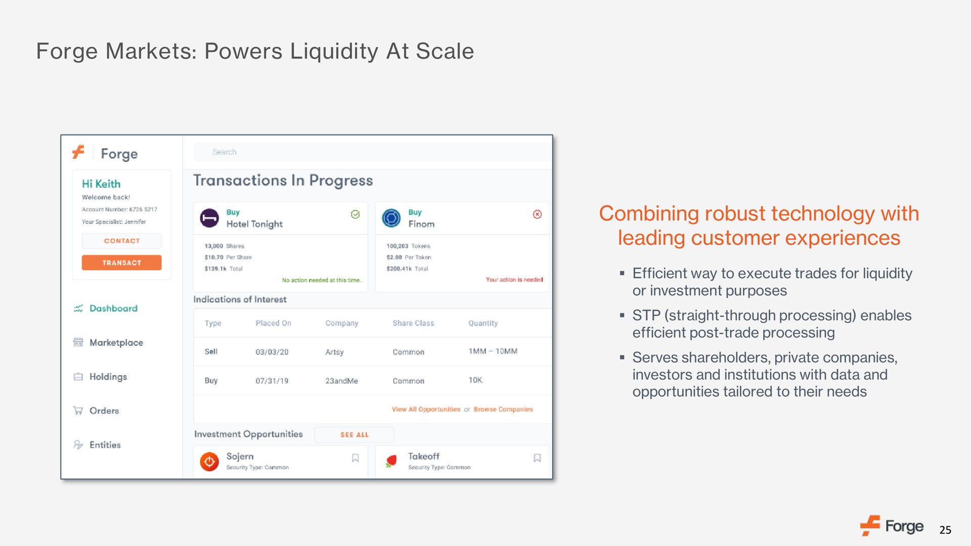 forge markets powers liquidity at scale combining robust technology with leading customer experiences | Forge