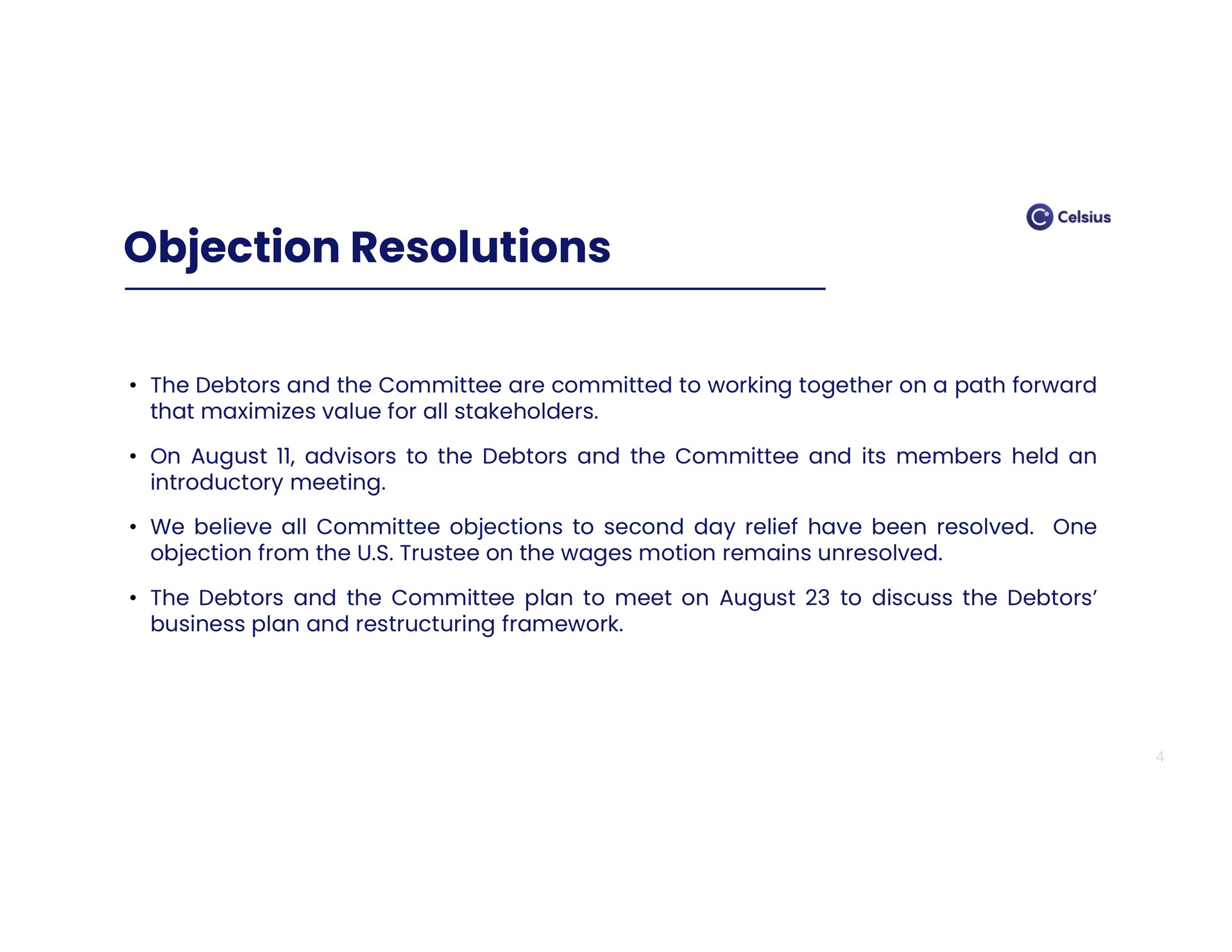 objection resolutions | Celsius Holdings