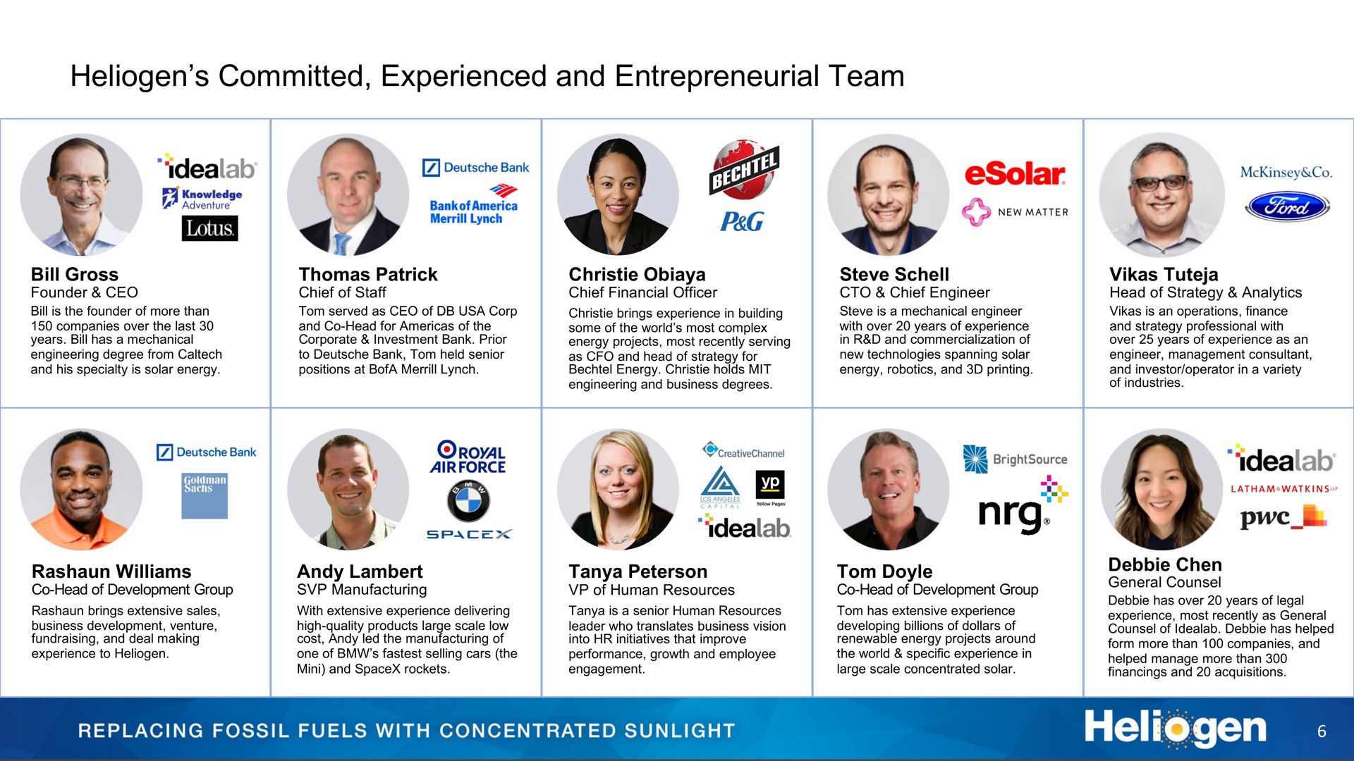 committed experienced and entrepreneurial team | Heliogen