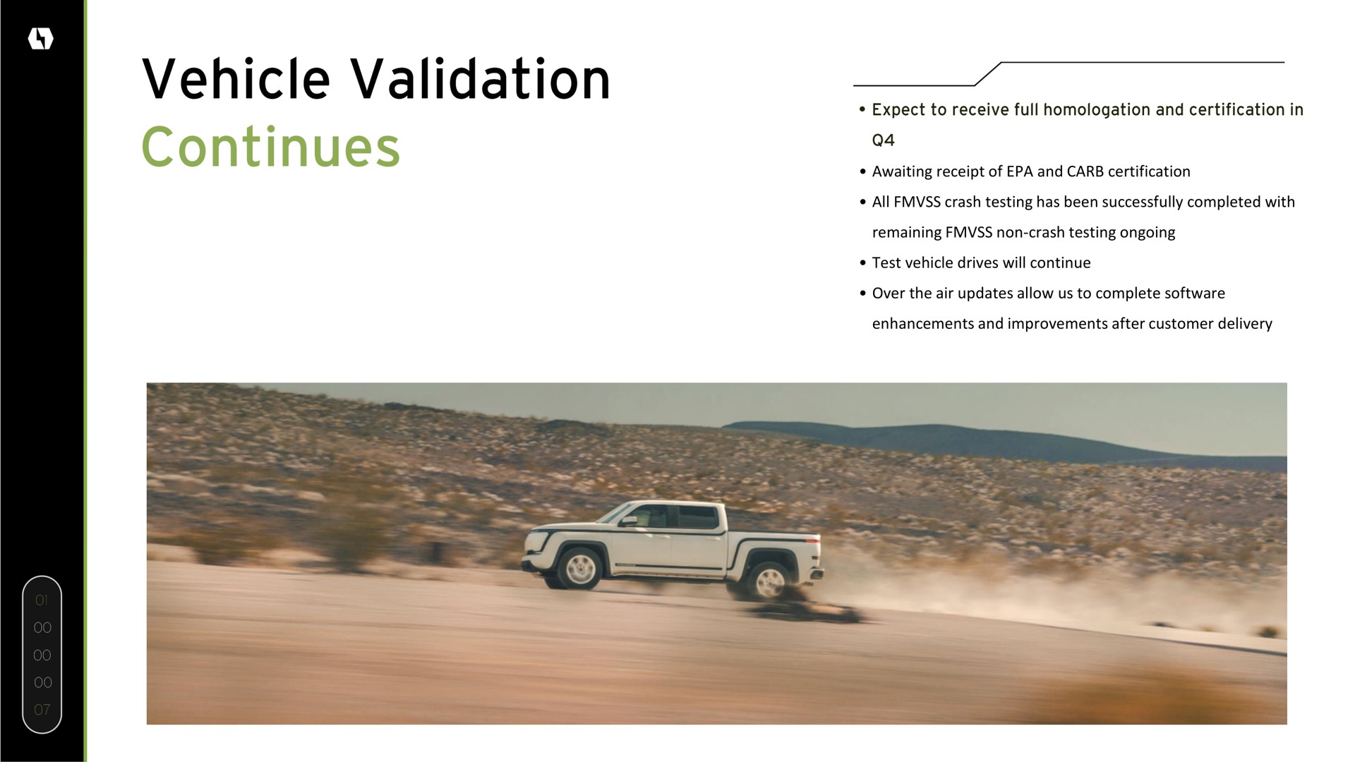 vehicle validation continues | Lordstown Motors
