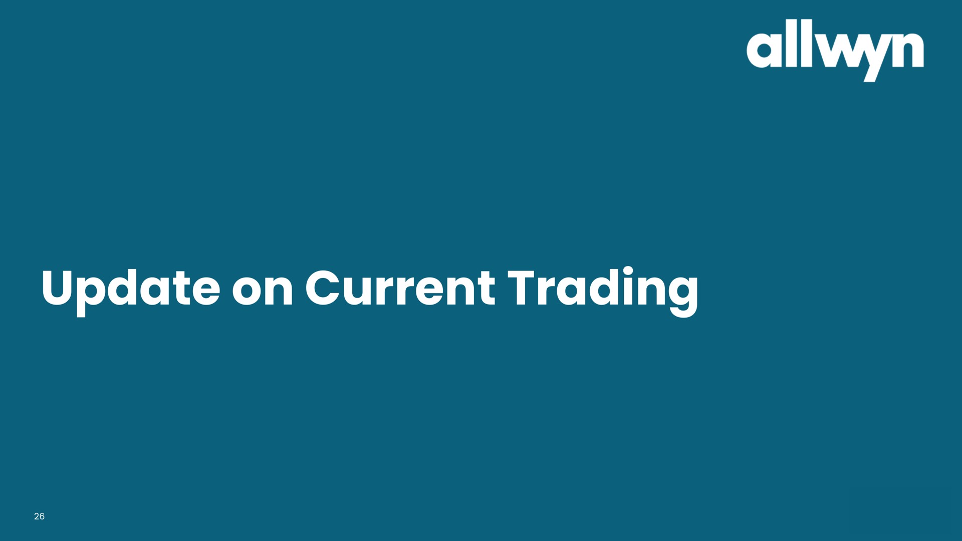 update on current trading | Allwyn