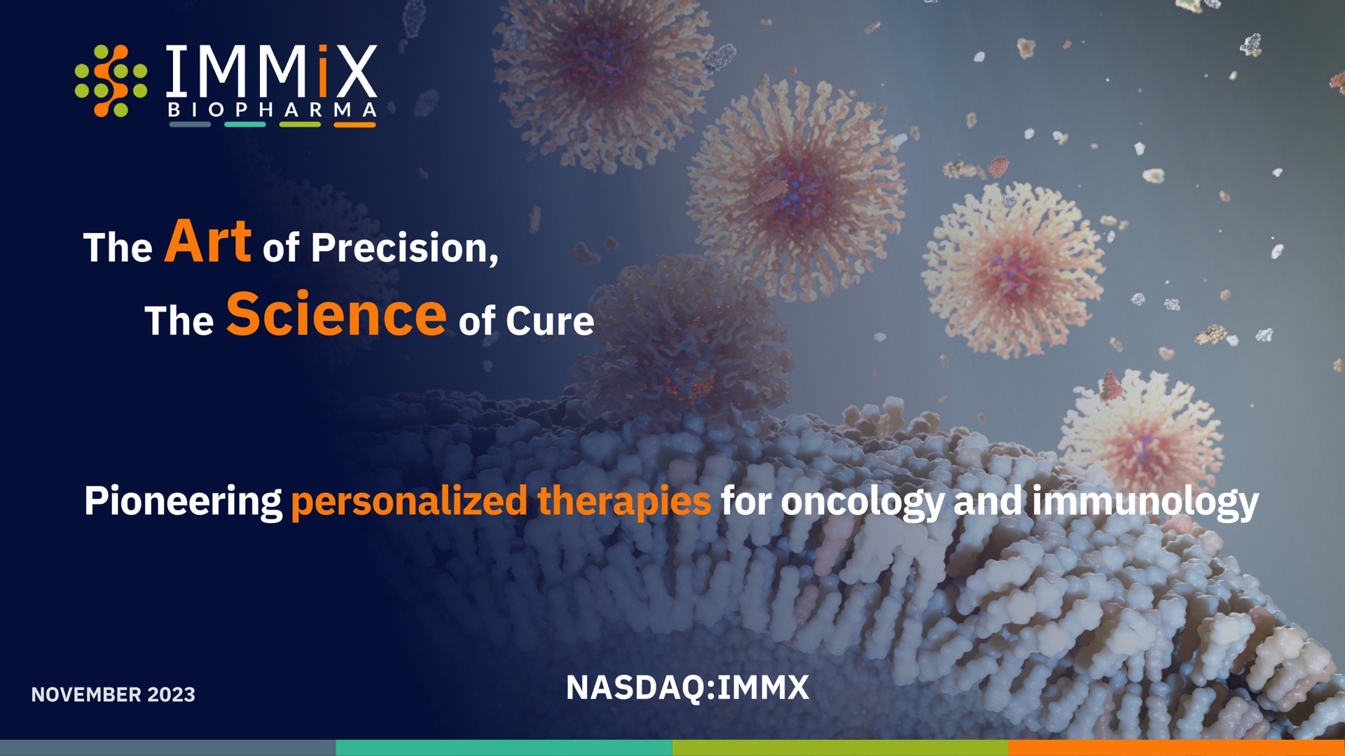 the art of precision the science of cure pioneering personalized therapies for oncology and immunology eel leek set ate | Immix Biopharma
