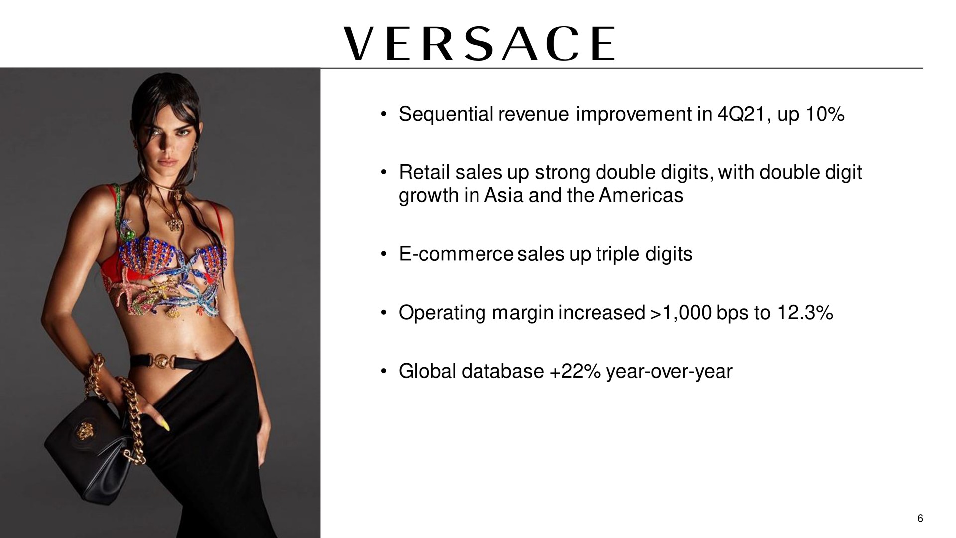 sequential revenue improvement in up retail sales up strong double digits with double digit growth in and the commerce sales up triple digits operating margin increased to global year over year | Capri Holdings