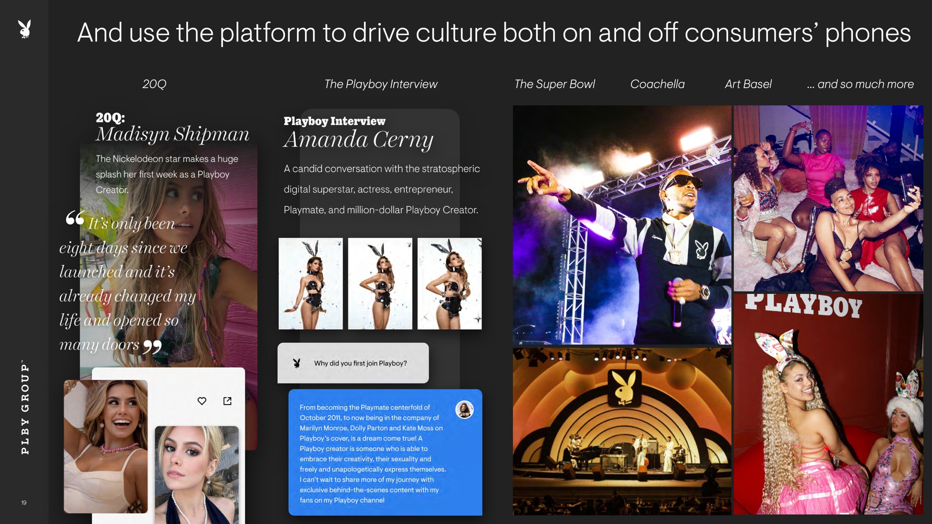 and use the platform to drive culture both on and off consumers phones | Playboy