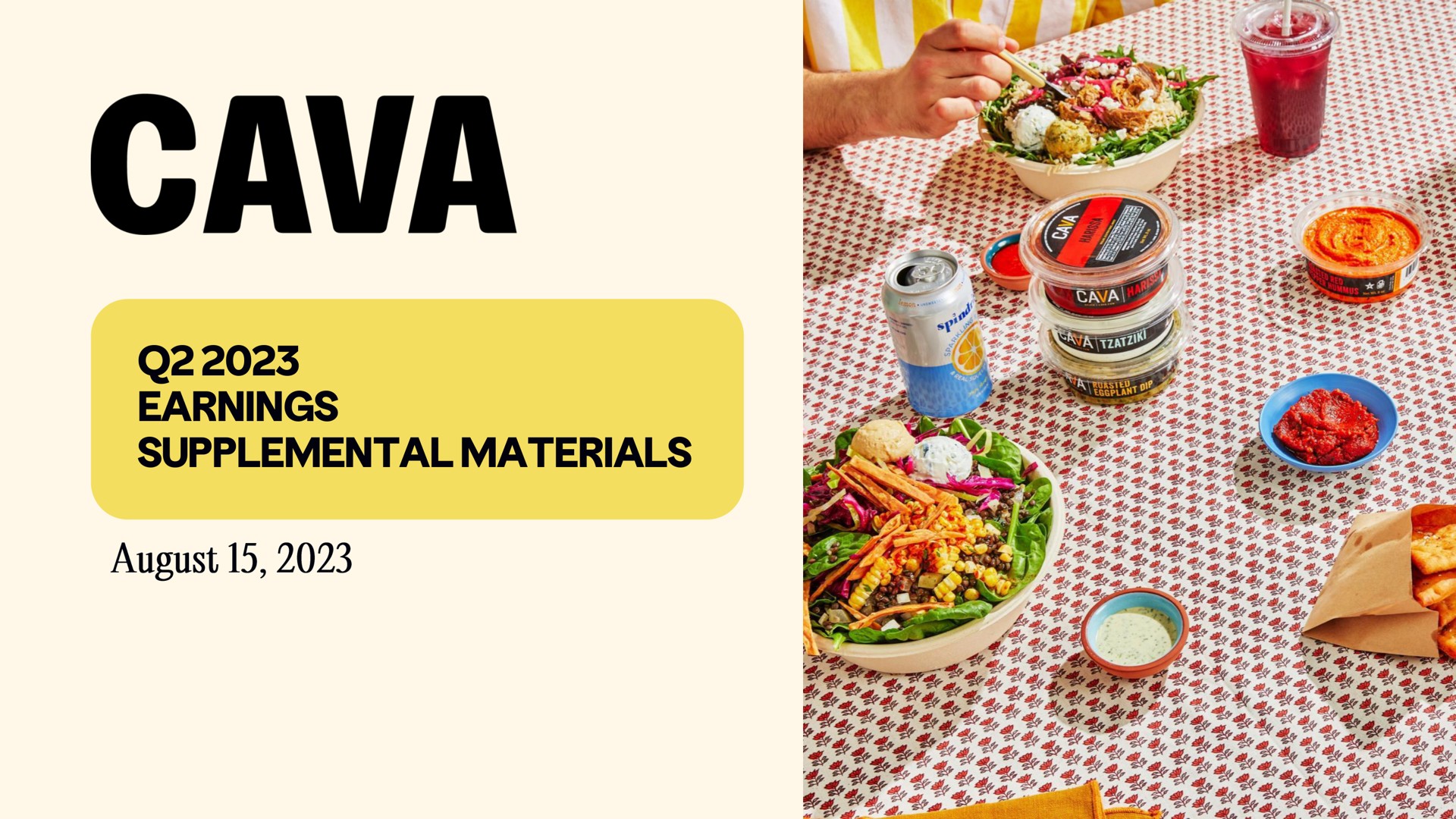 earnings supplemental materials cava august | CAVA