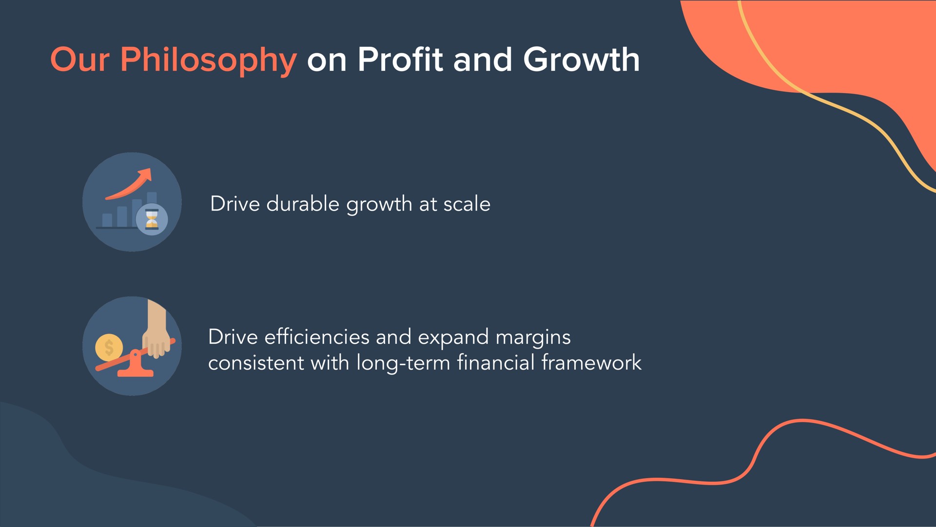 our philosophy on pro and growth drive durable growth at scale drive and expand margins consistent with long term framework profit | Hubspot