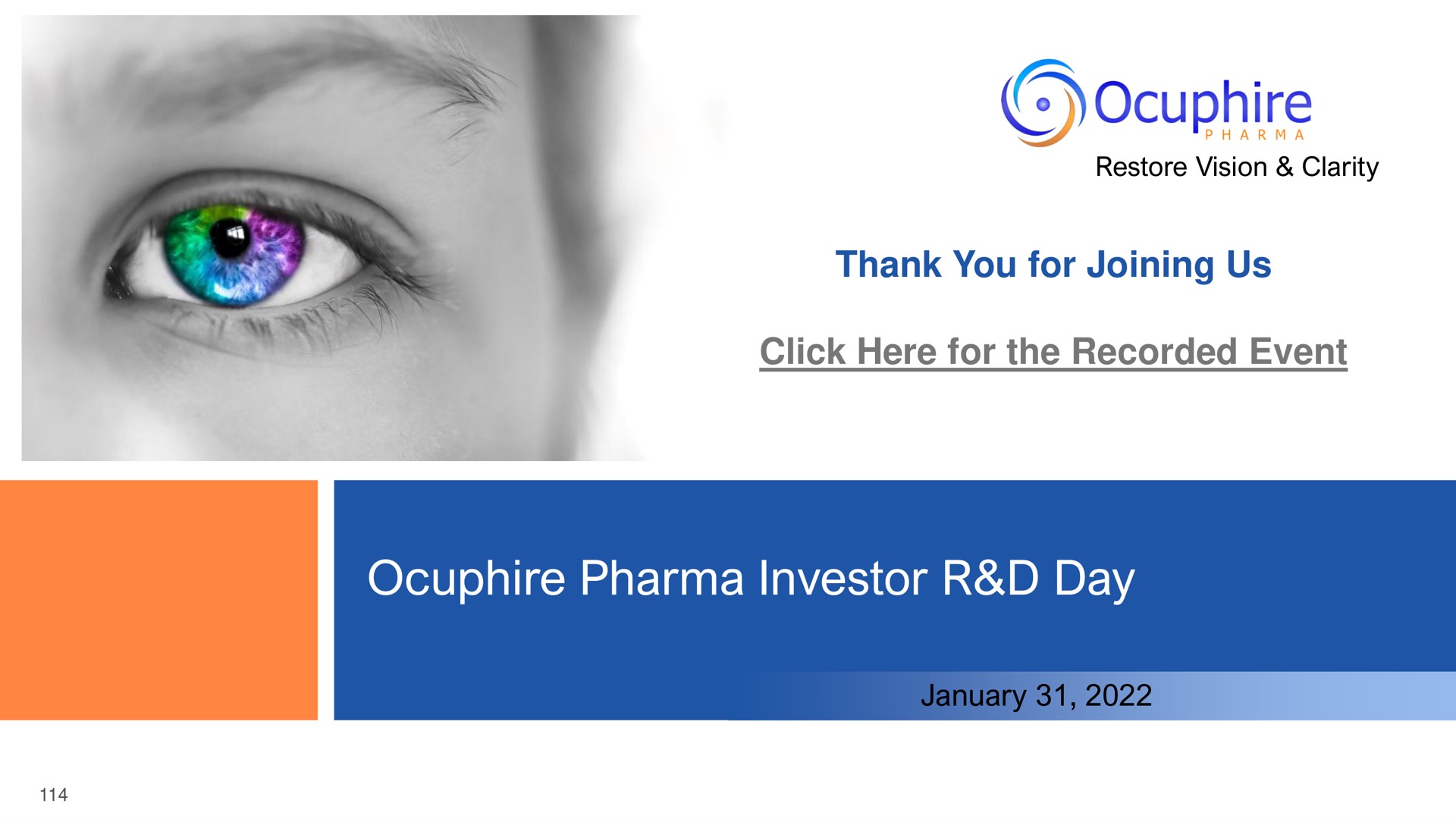 thank you for joining us click here for the recorded event investor day | Ocuphire Pharma