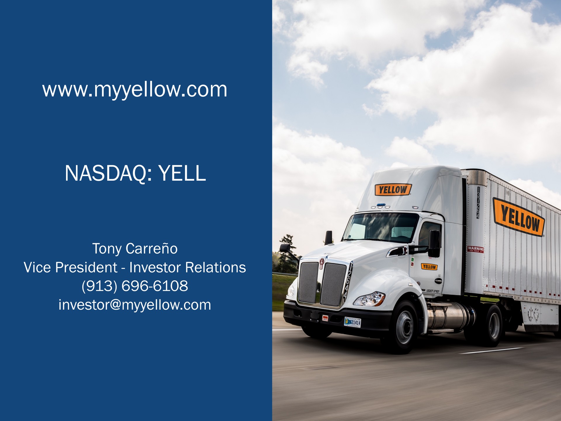yell tony vice president investor relations investor | Yellow Corporation