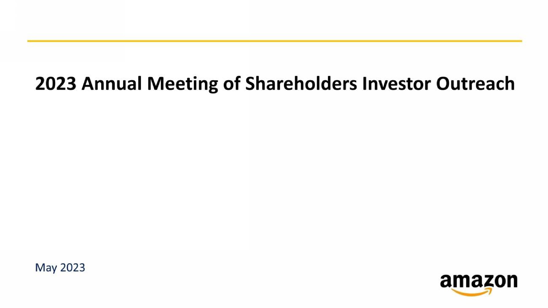 annual meeting of shareholders investor outreach | Amazon