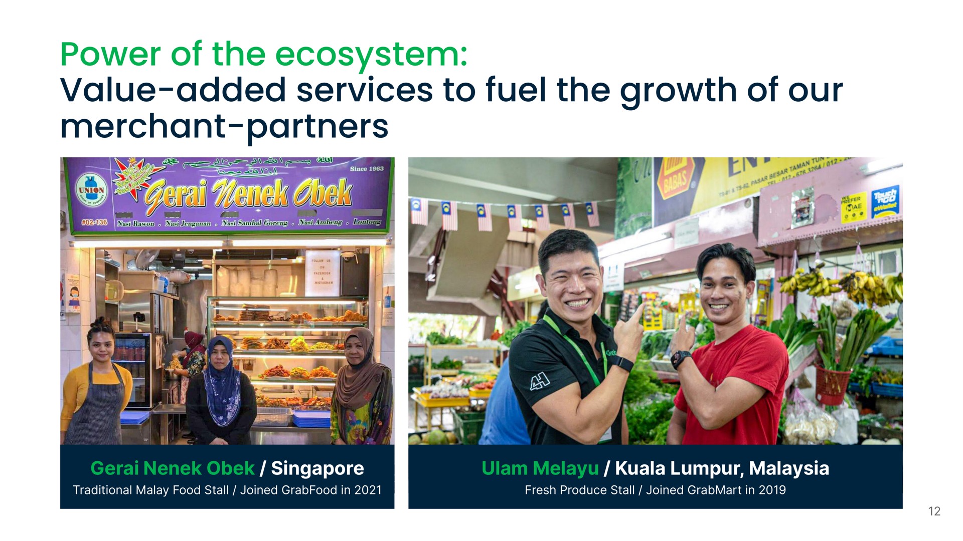 power of the ecosystem value added services to fuel the growth of our merchant partners merchant par | Grab
