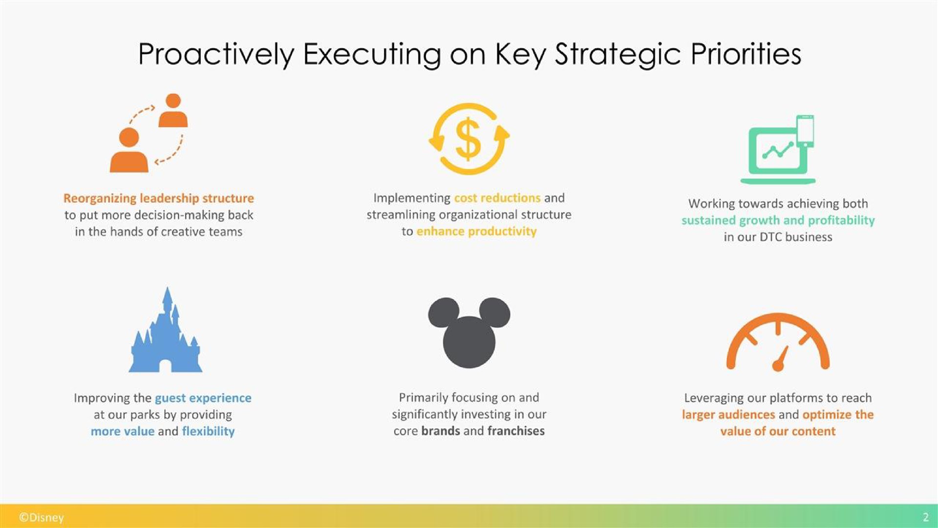 executing on key strategic priorities | Disney