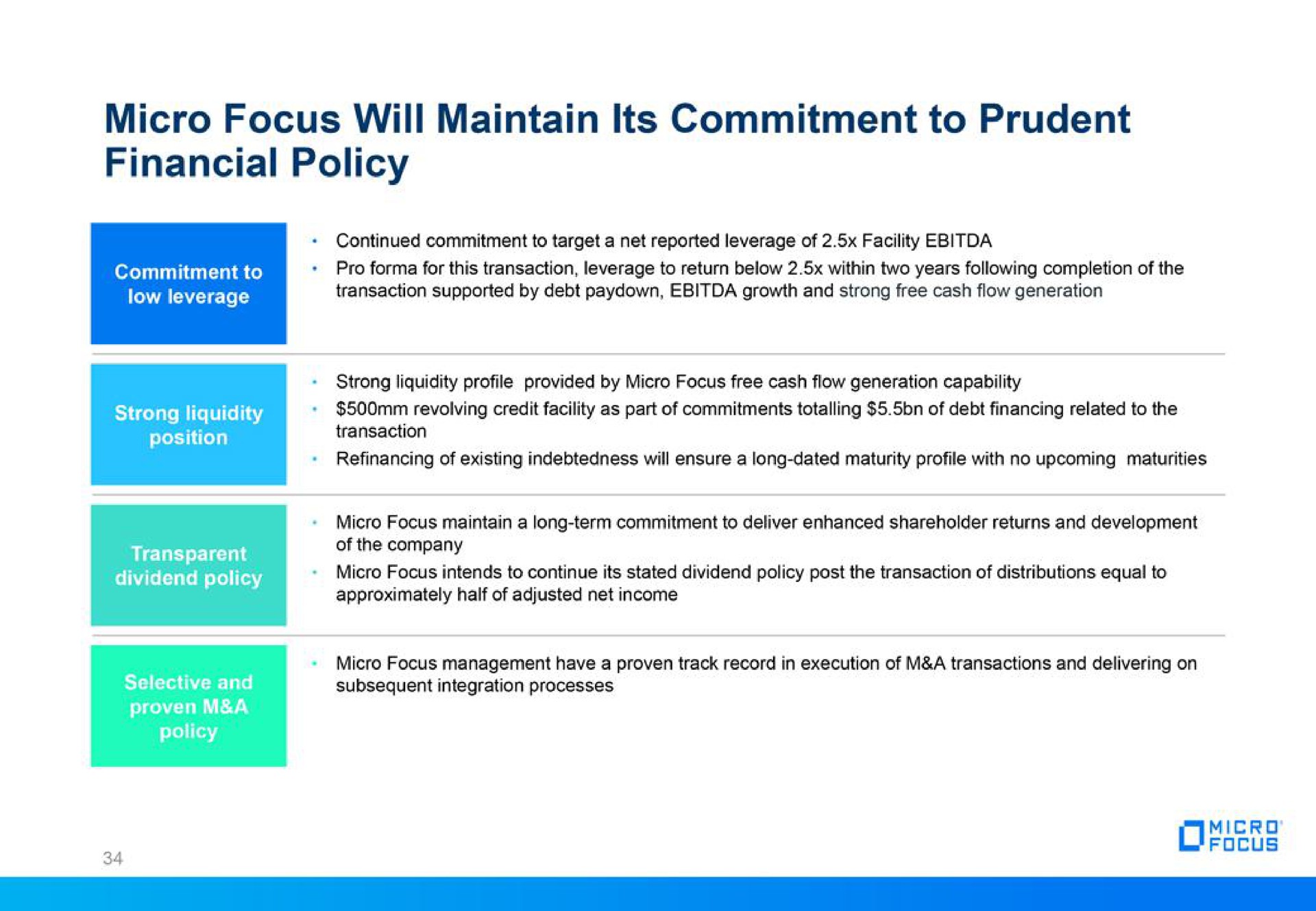 micro focus will maintain its commitment to prudent financial policy | Micro Focus