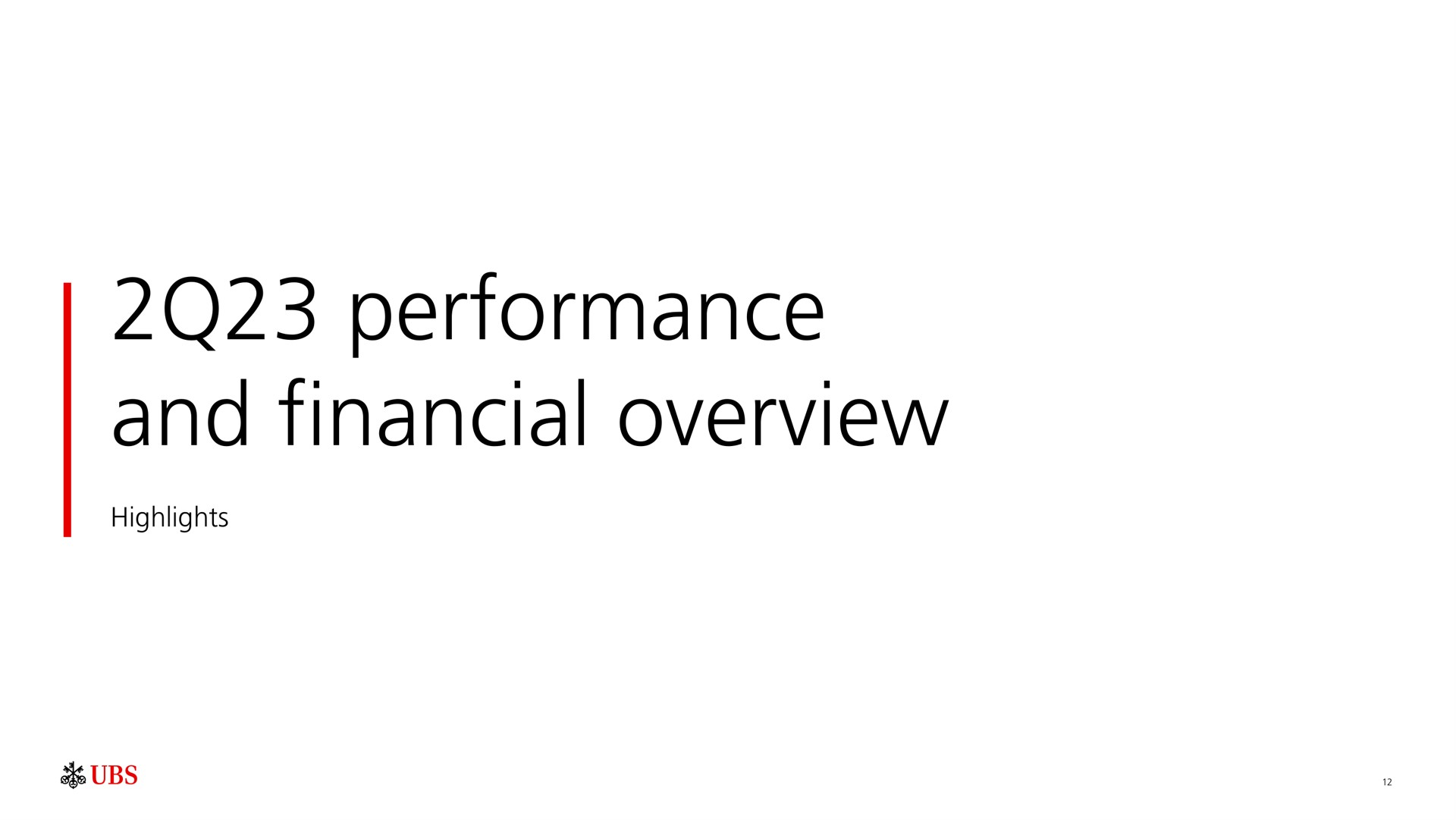 performance and financial overview | UBS