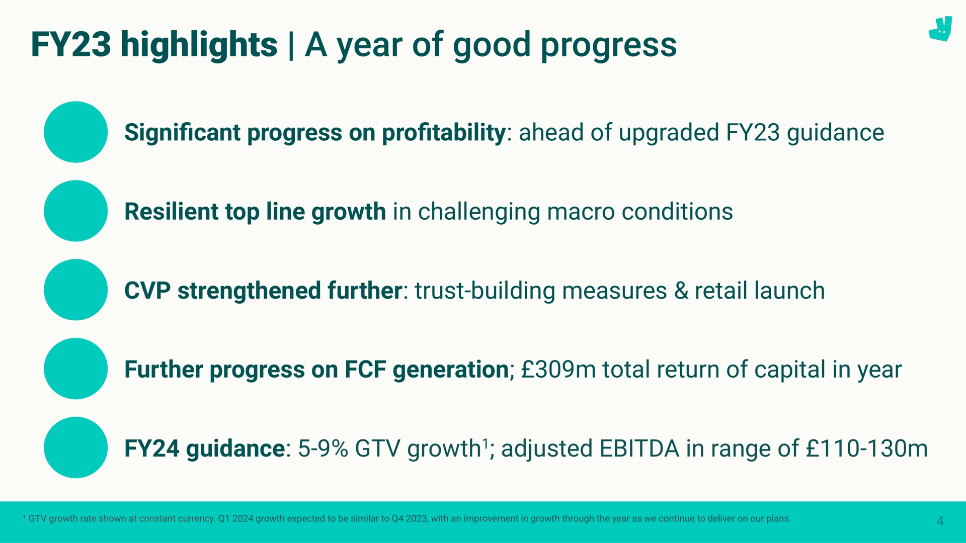 highlights a year of good progress | Deliveroo