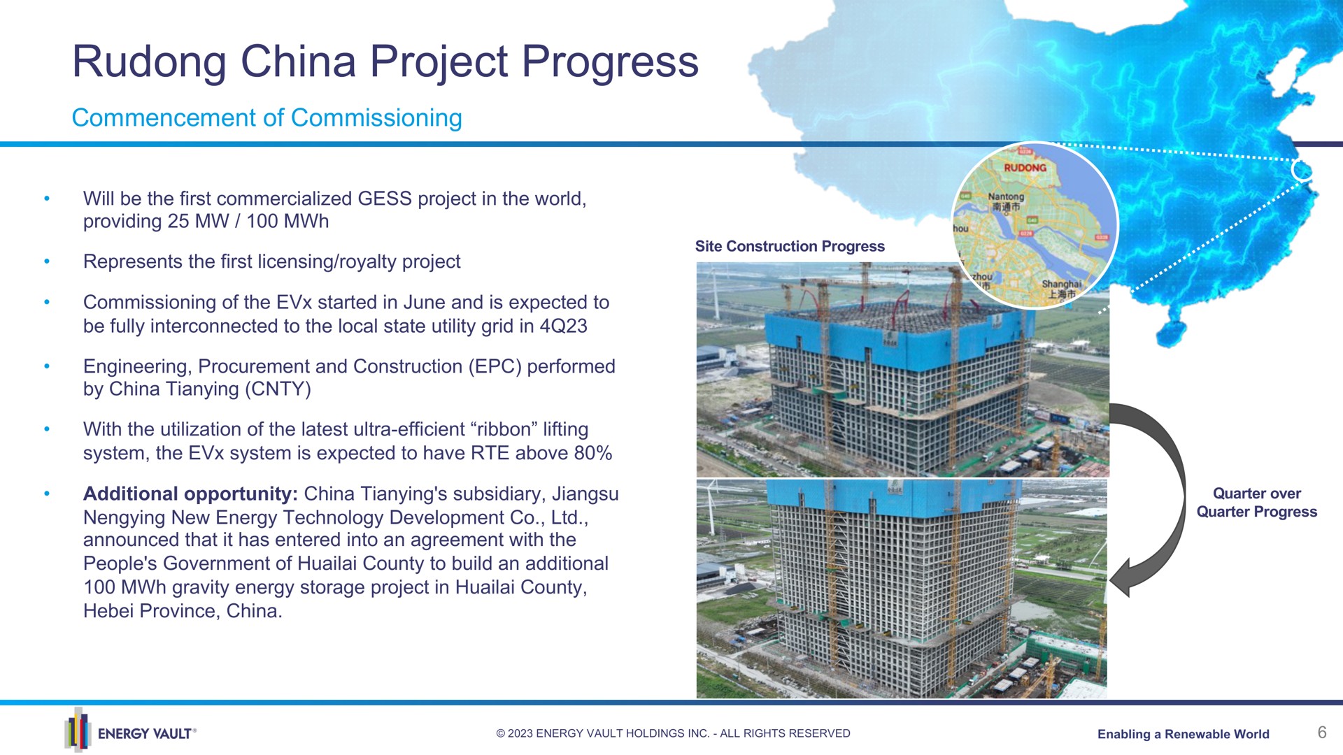 china project progress | Energy Vault