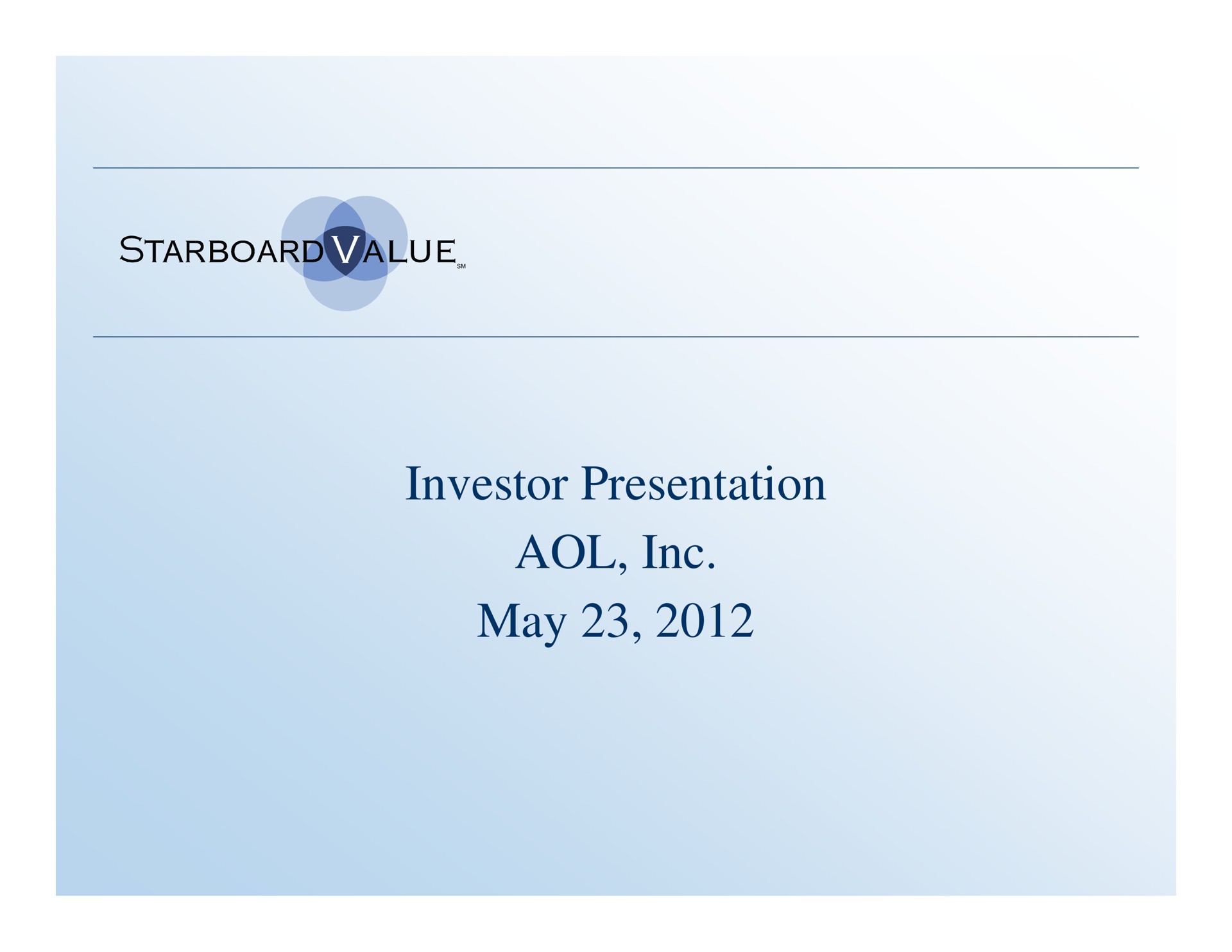 investor presentation may | Starboard Value