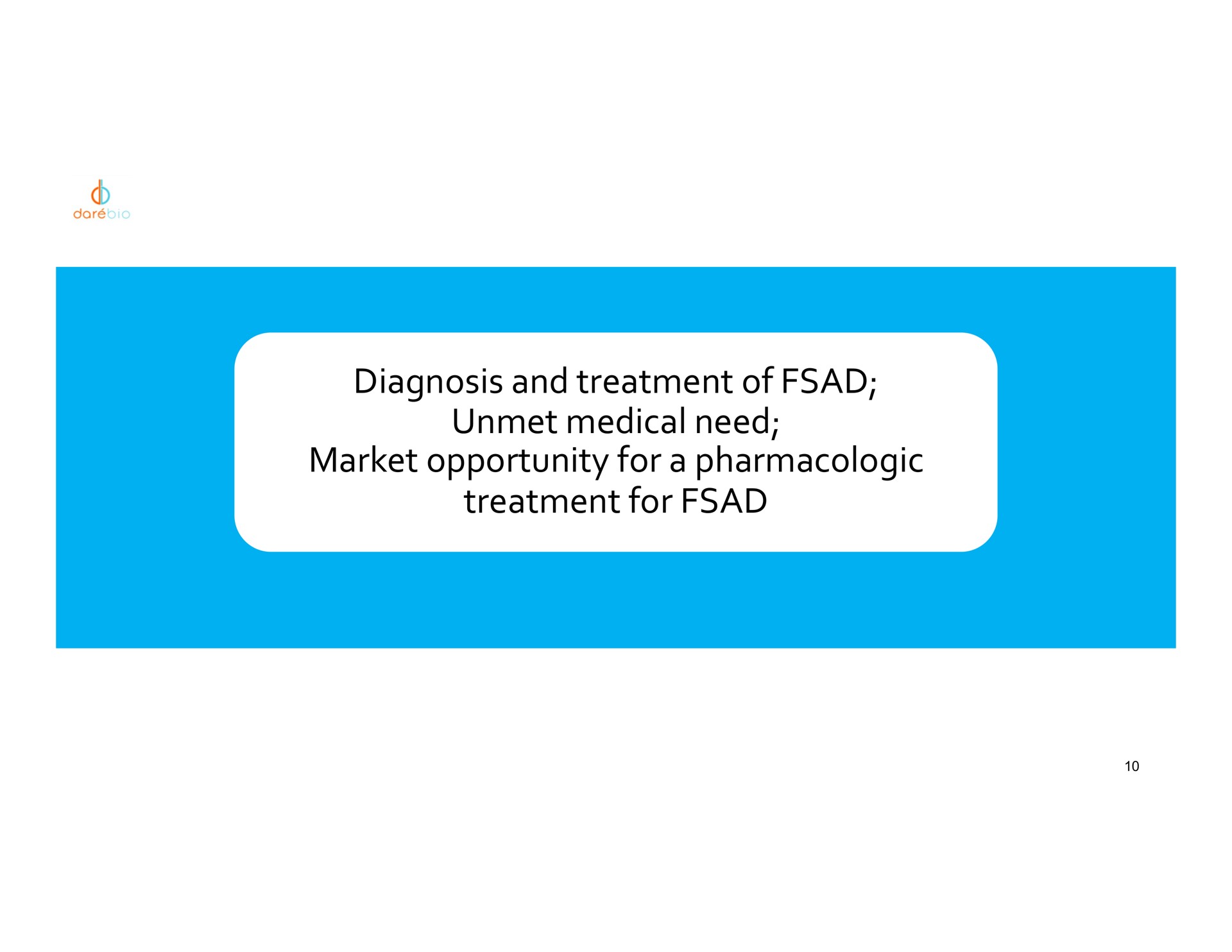 diagnosis and treatment of unmet medical need market opportunity for a pharmacologic treatment for | Dare Bioscience