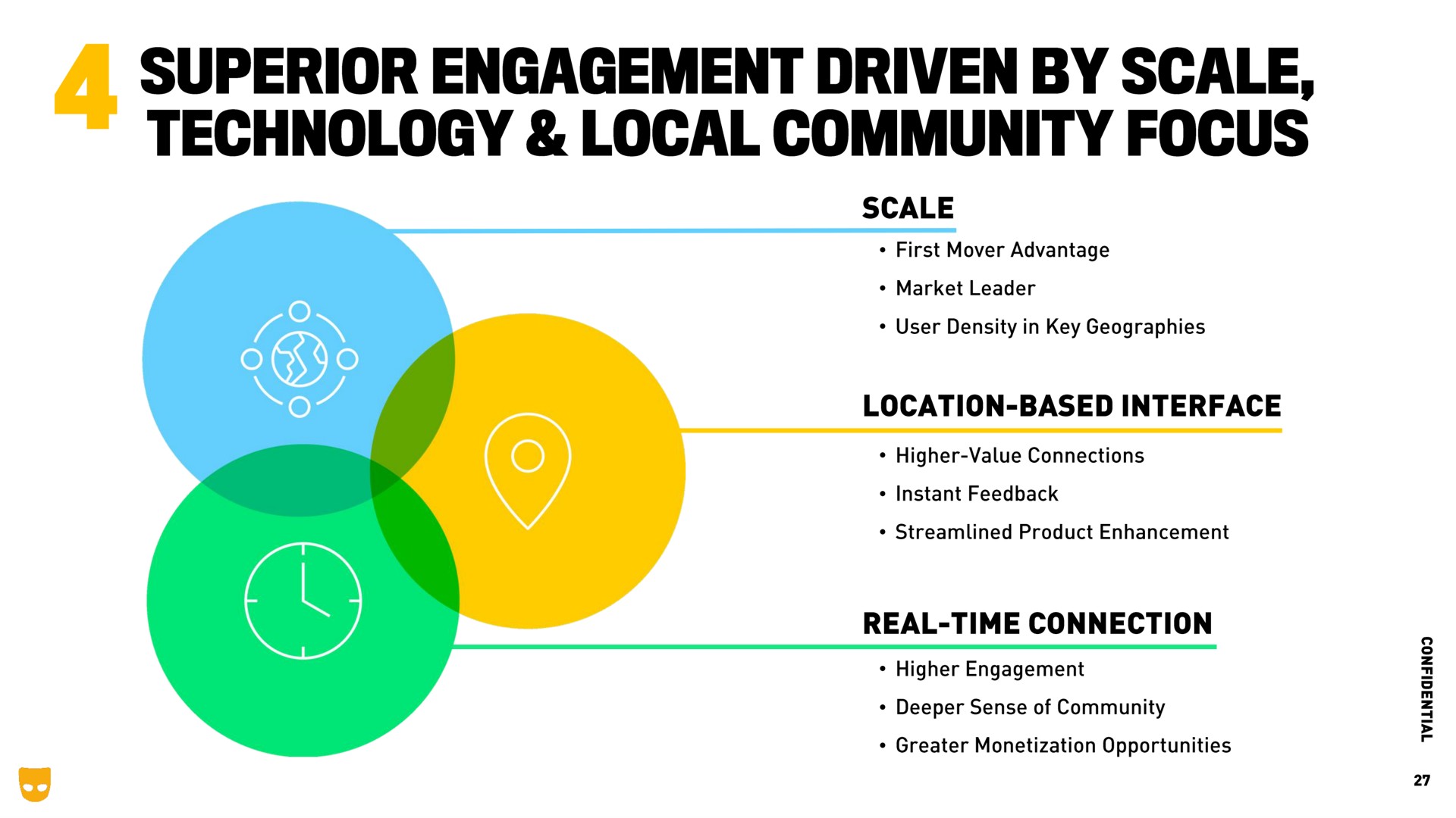 superior engagement driven by scale technology local community focus | Grindr