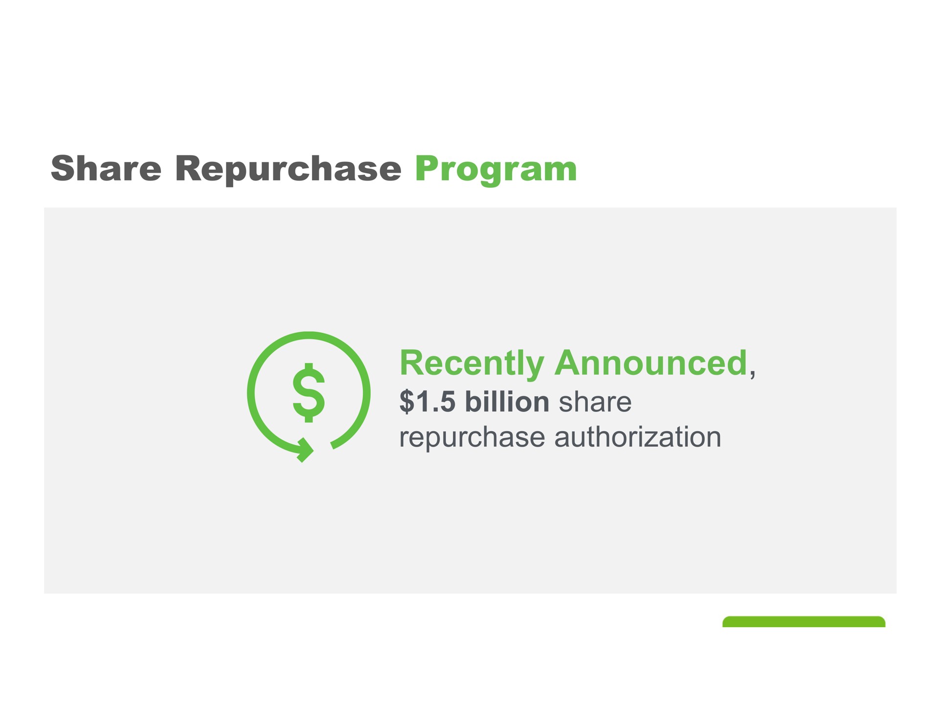 share repurchase program recently announced billion authorization | Herbalife