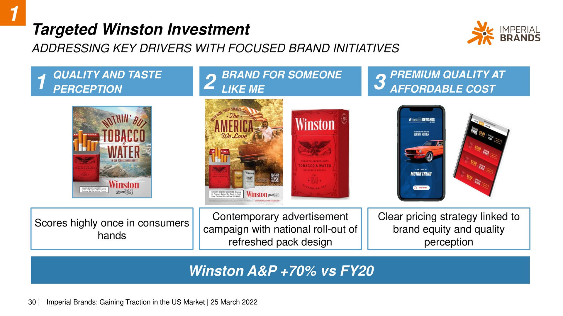 targeted investment a addressing key drivers with focused brand initiatives imperial | Imperial Brands