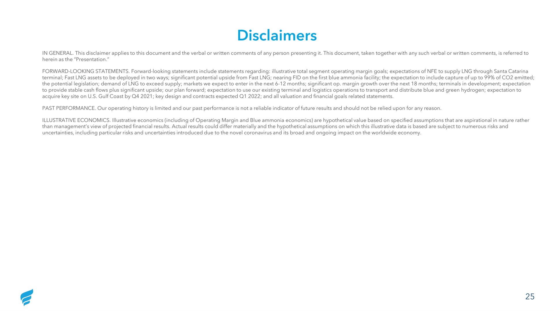 disclaimers | NewFortress Energy