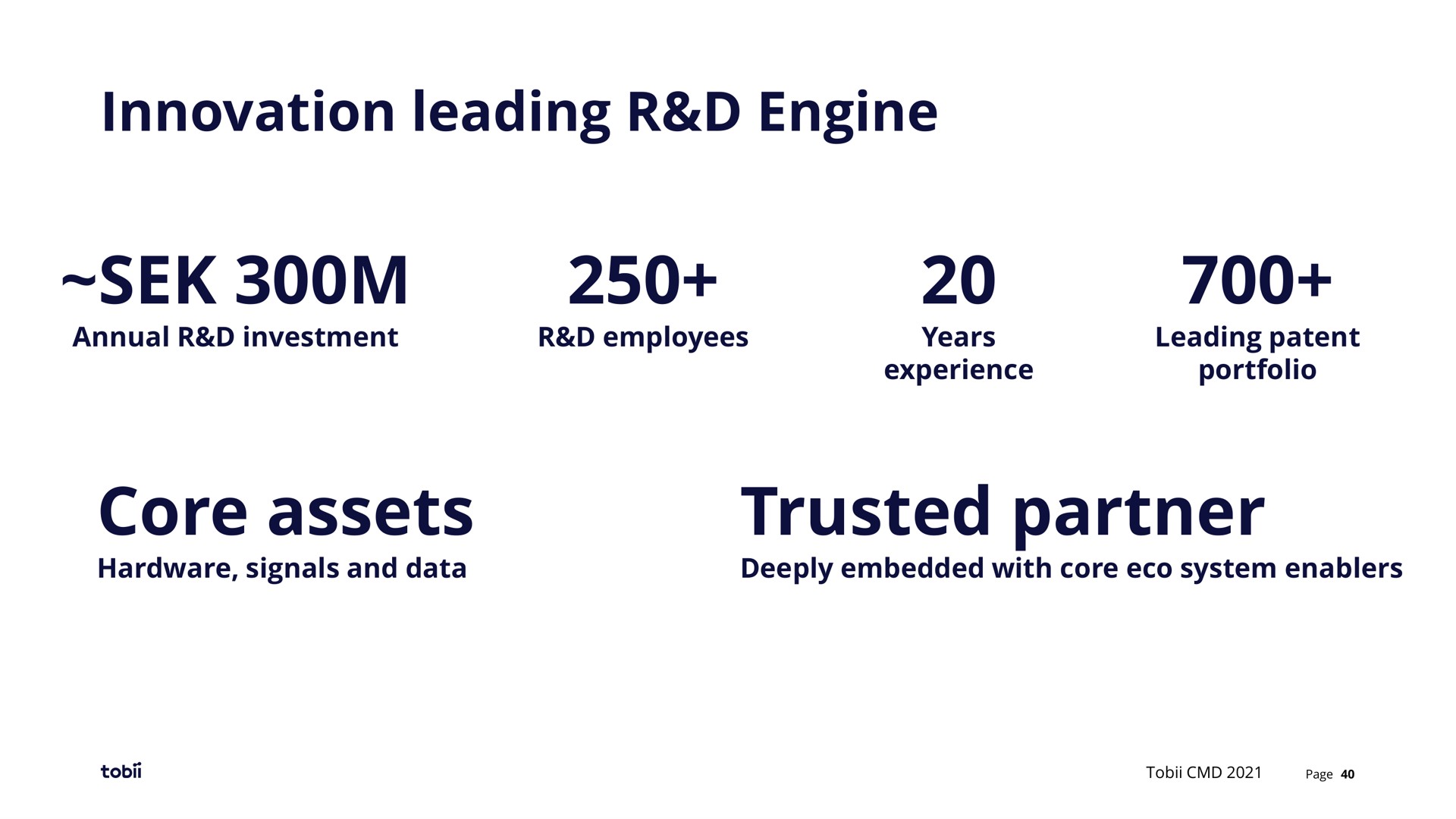 innovation leading engine core assets trusted partner | Tobii