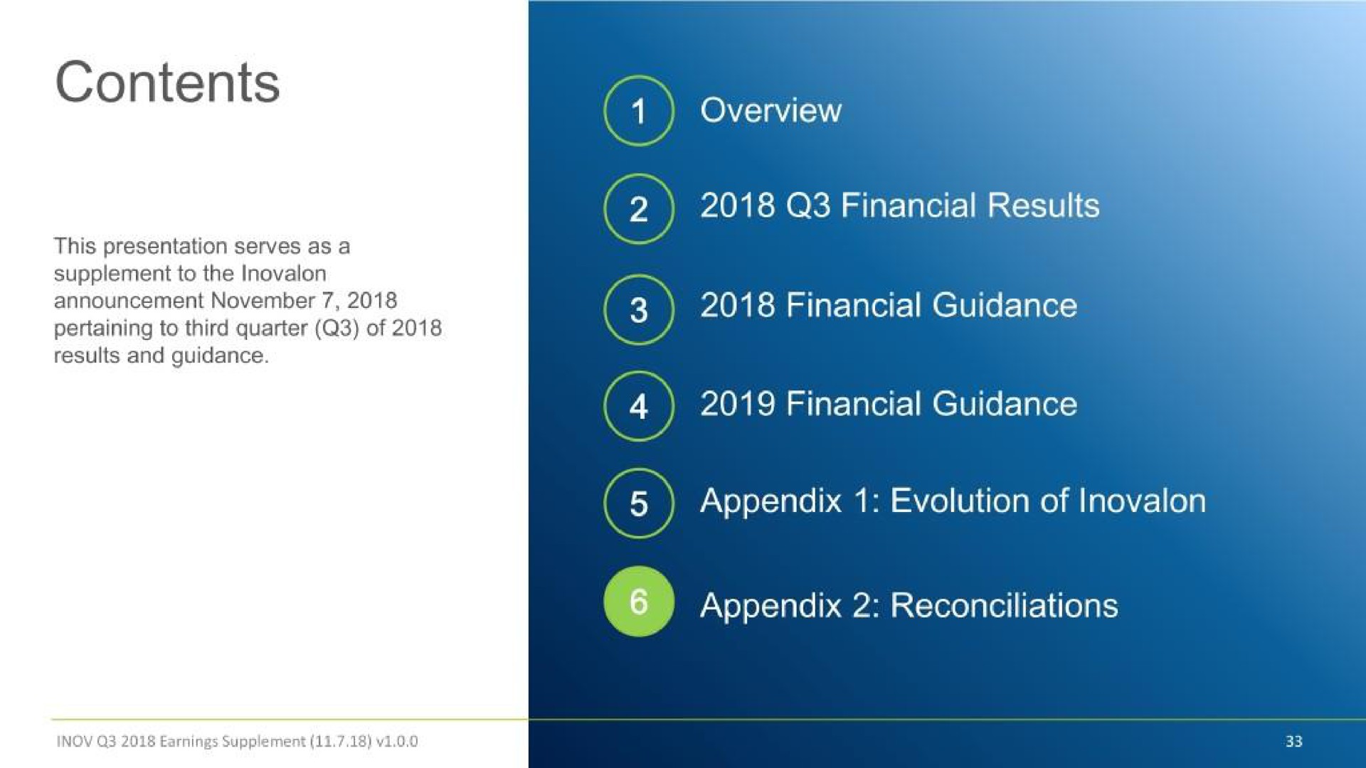 contents overview financial results | Inovalon
