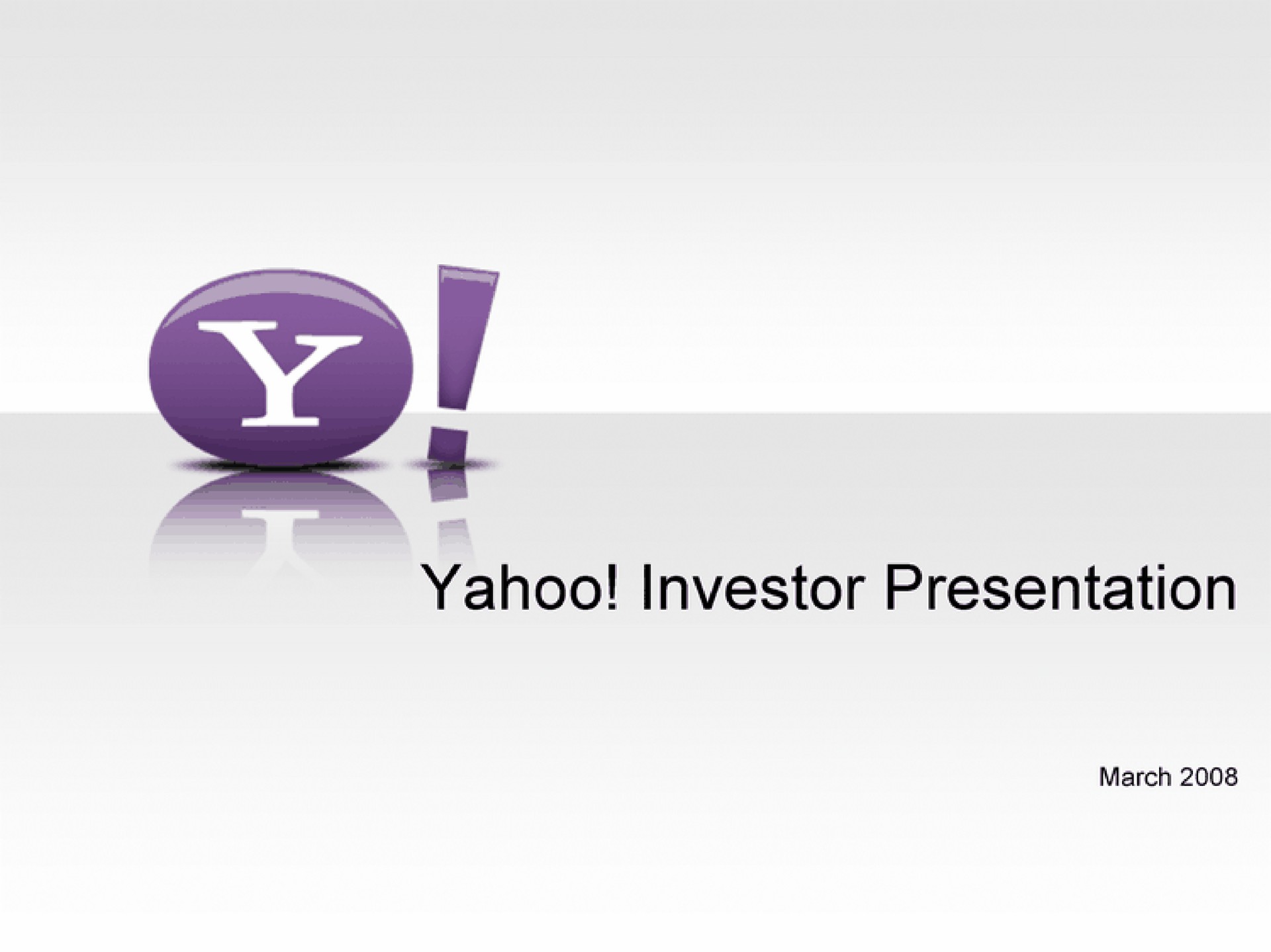 yahoo investor presentation | Yahoo